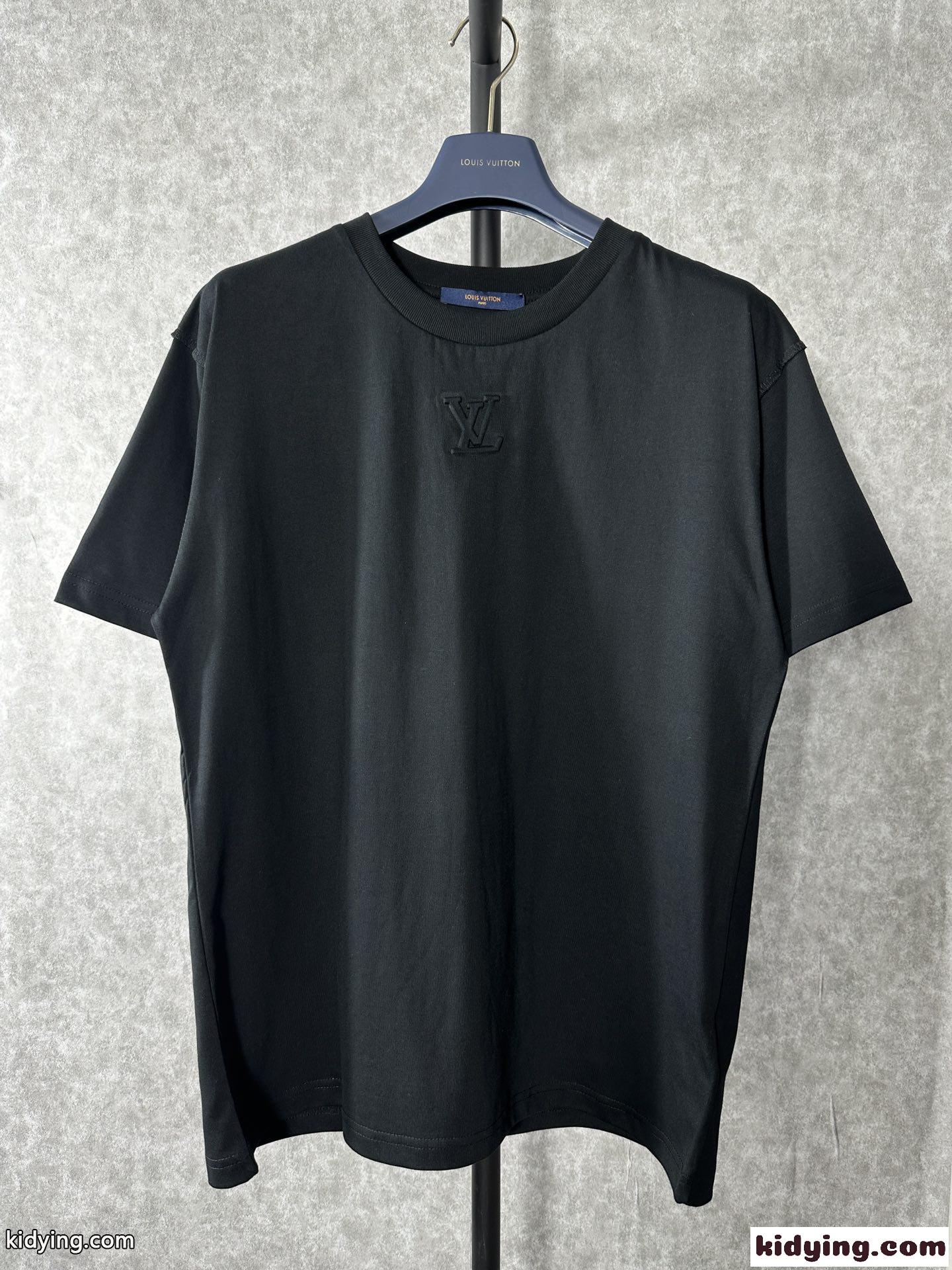 ルイ・ヴィトン Tシャツ コピー シンプル ユニセックス クルーネック コットン 半袖Tシャツ-0