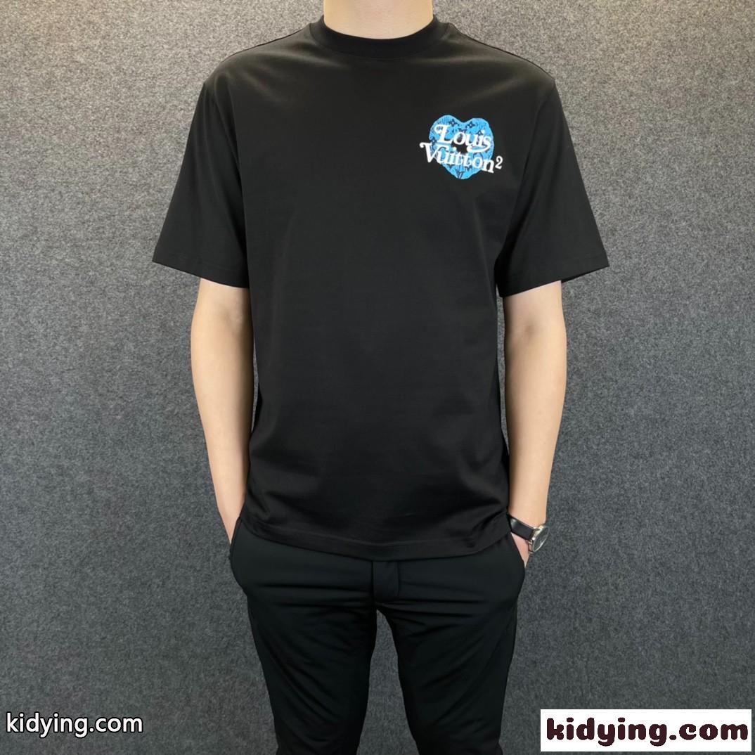 定番 シンプル クールネック 春夏 新作 半袖 ルイ・ヴィトン Tシャツ コピー 通気性 着心地いい-0