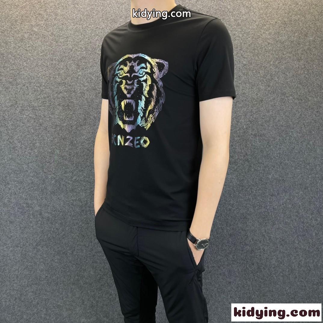 着心地いい 春夏 人気 タイガー ロゴ クルーネック メンズ 半袖 トップス ケンゾー tシャツ コピー カジュアル おしゃれ-0