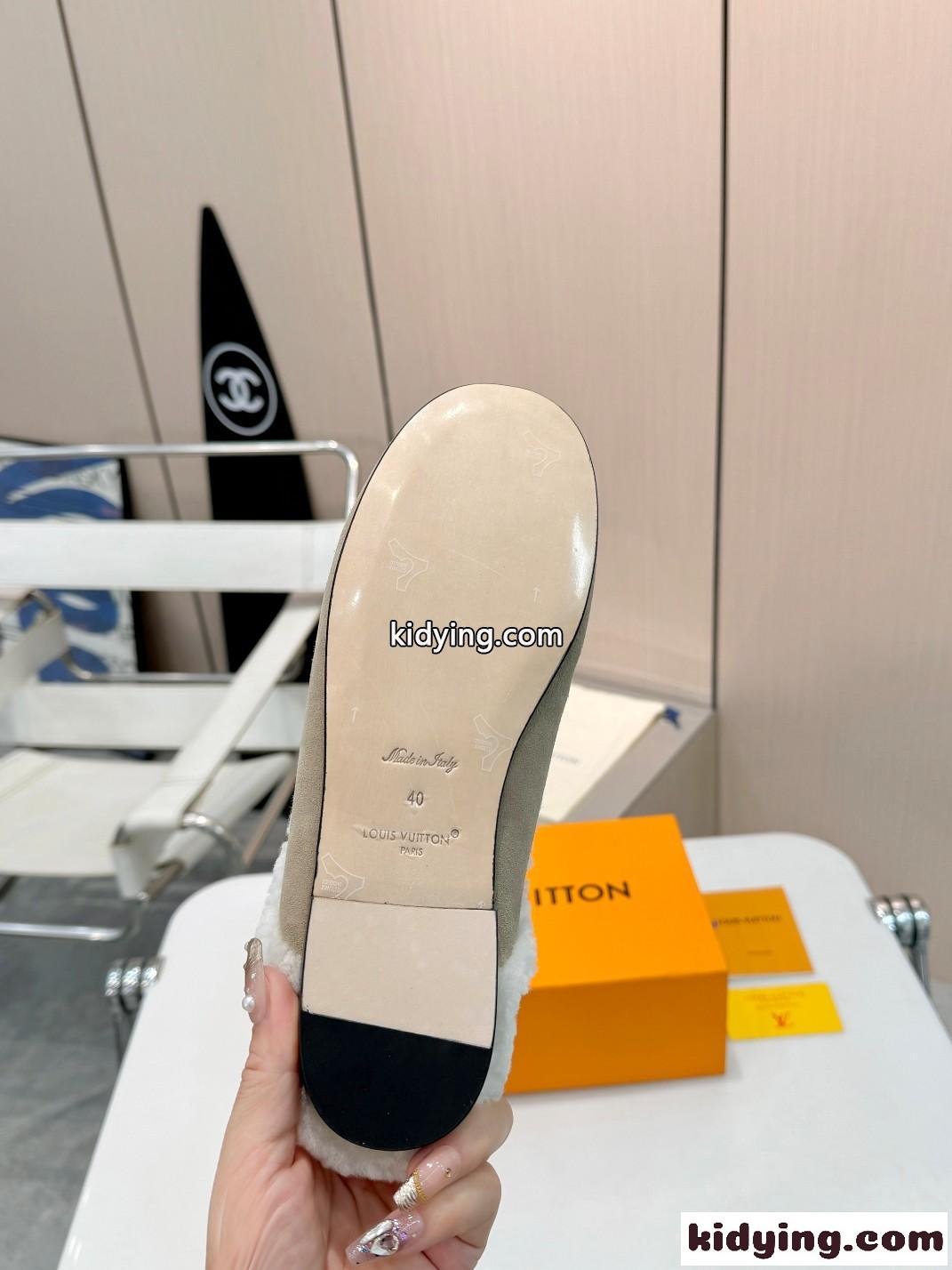 人気 LV カプリ・オープン・ローファー ルイヴィトン シューズ コピー ベージュ-4
