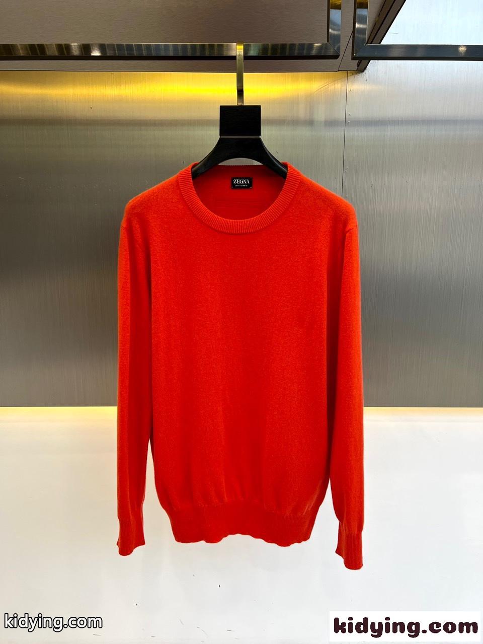 シンプル 上品 カシミヤ ニット エルメネジルド・ゼニア セーター コピー レッド-2