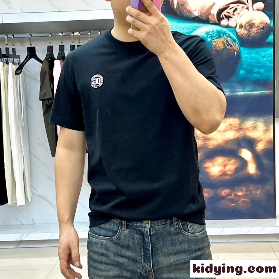 シンプル ロゴ入り クルーネック 半袖Tシャツ ドルチェ&ガッバーナ Tシャツ 偽物 ブラック-1