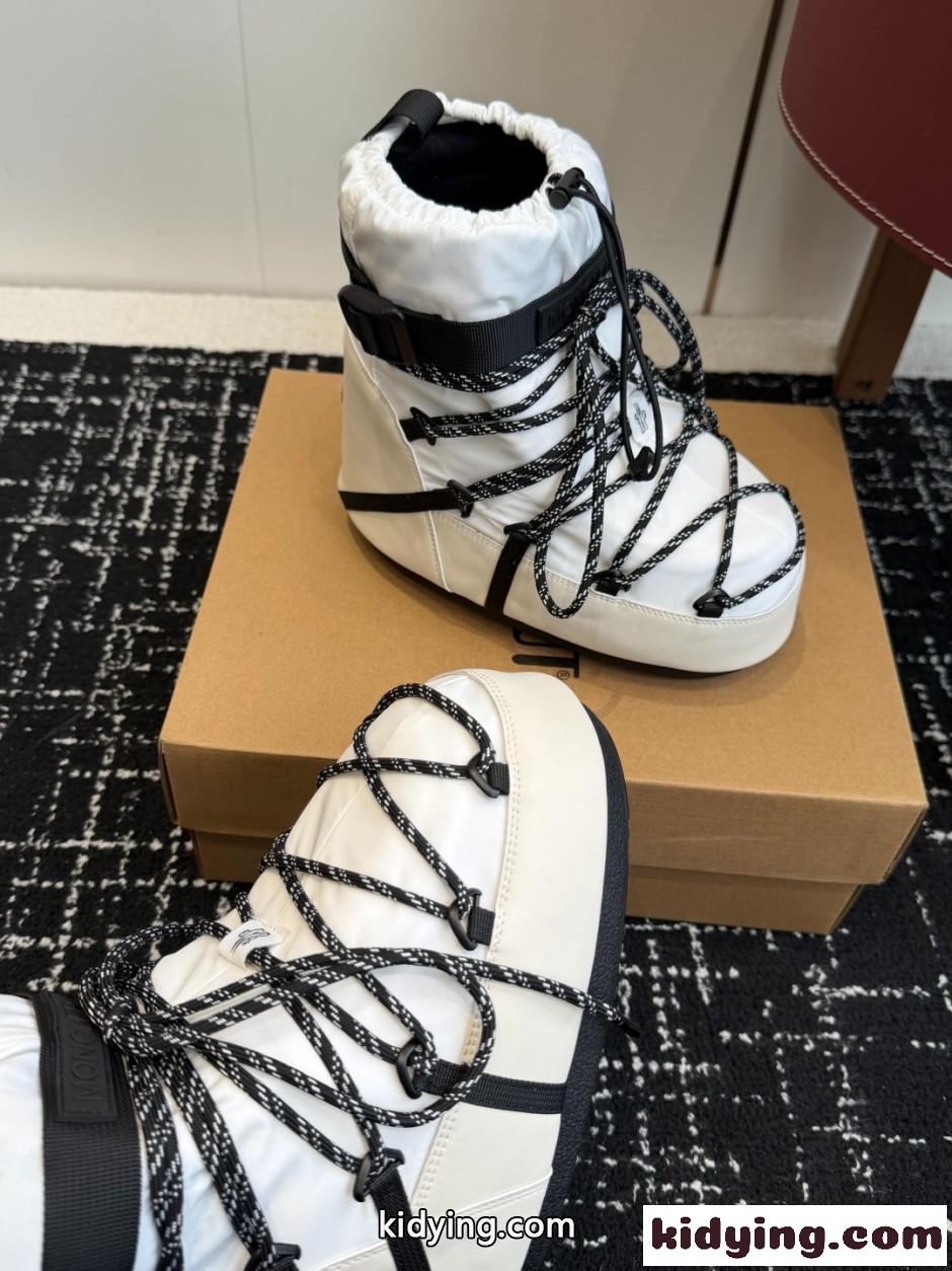 MONCLER × MOON BOOT スノーブーツ モンクレール ブーツ スーパーコピー ホワイト-4