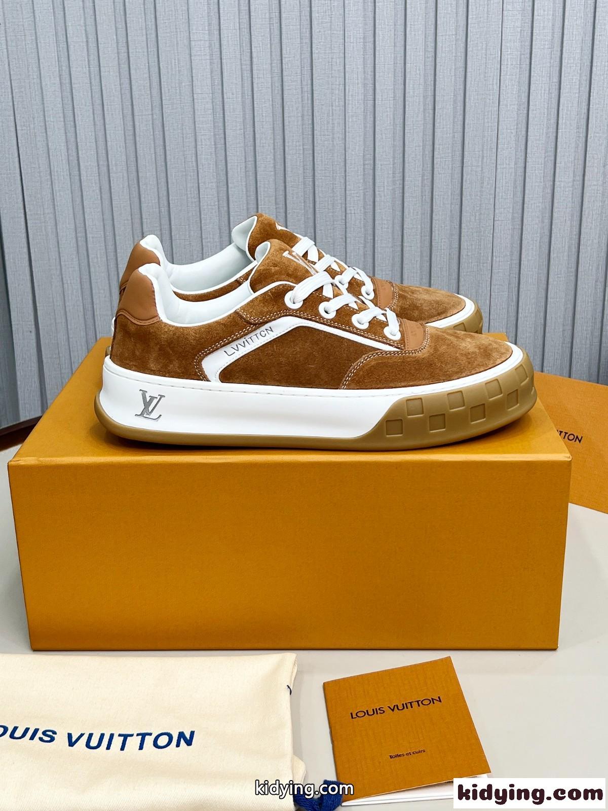 LV ティルテッド スニーカー カジュアル お洒落 ルイ・ヴィトン シューズ コピー ブラウン-2