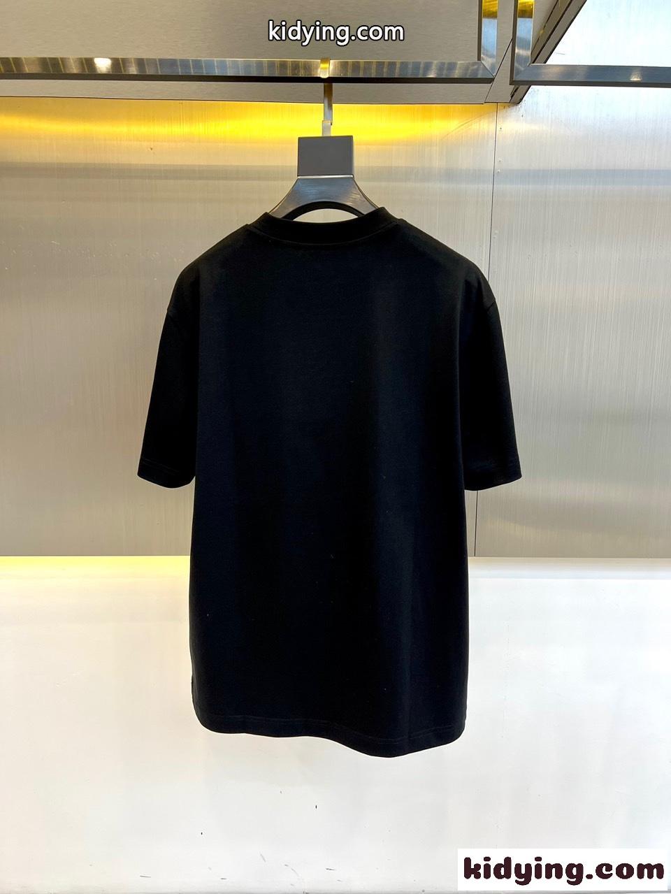 定番 ロゴ シルケットコットン フェンディ 半袖Tシャツ コピー ブラック-3