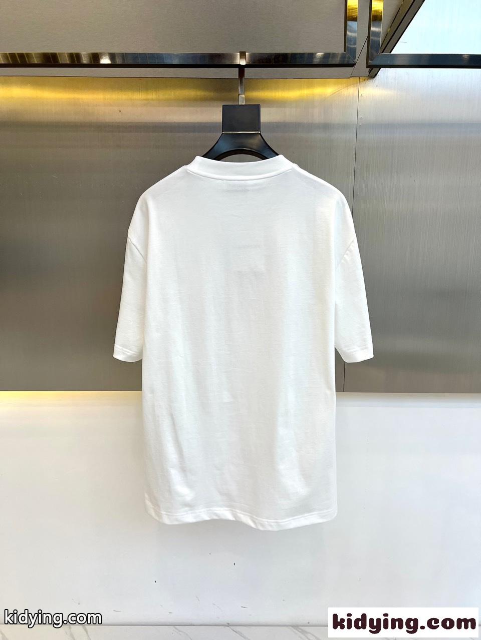 シンプル ロゴ 刺繍入り 半袖Tシャツ ジバンシィ Tシャツ 偽物 ホワイト-3
