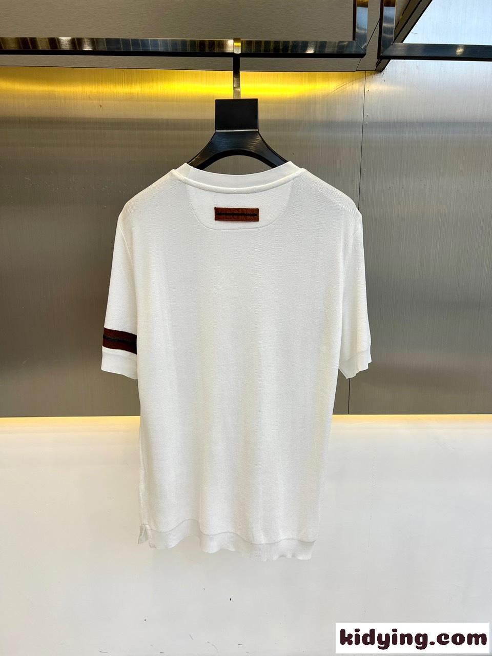 エルメネジルド・ゼニア 半袖Tシャツ コピー 着心地いい クルーネック ホワイト-4