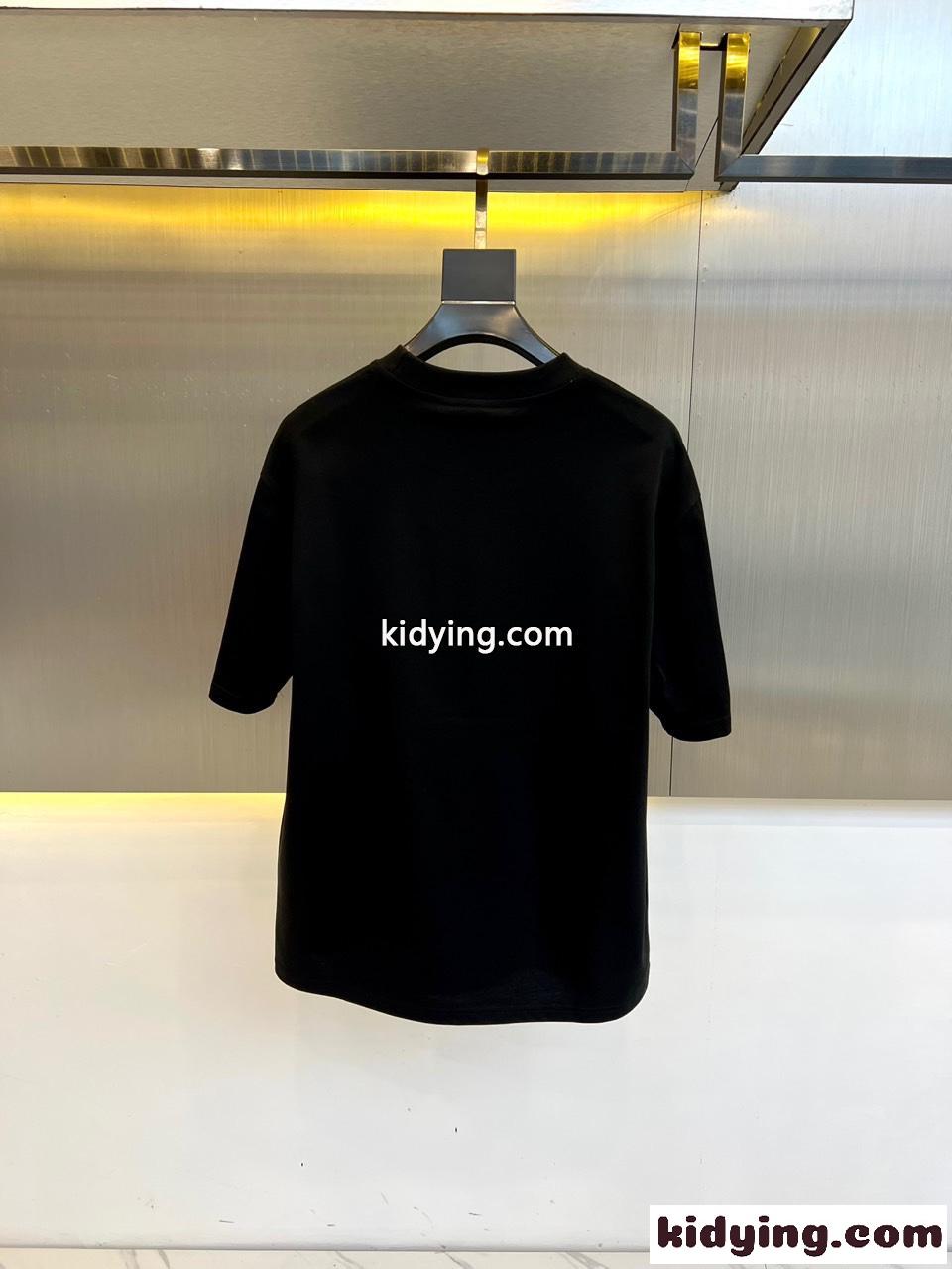 シンプル コットン 半袖Tシャツ バーバリー Tシャツ コピー クルーネック ブラック-4