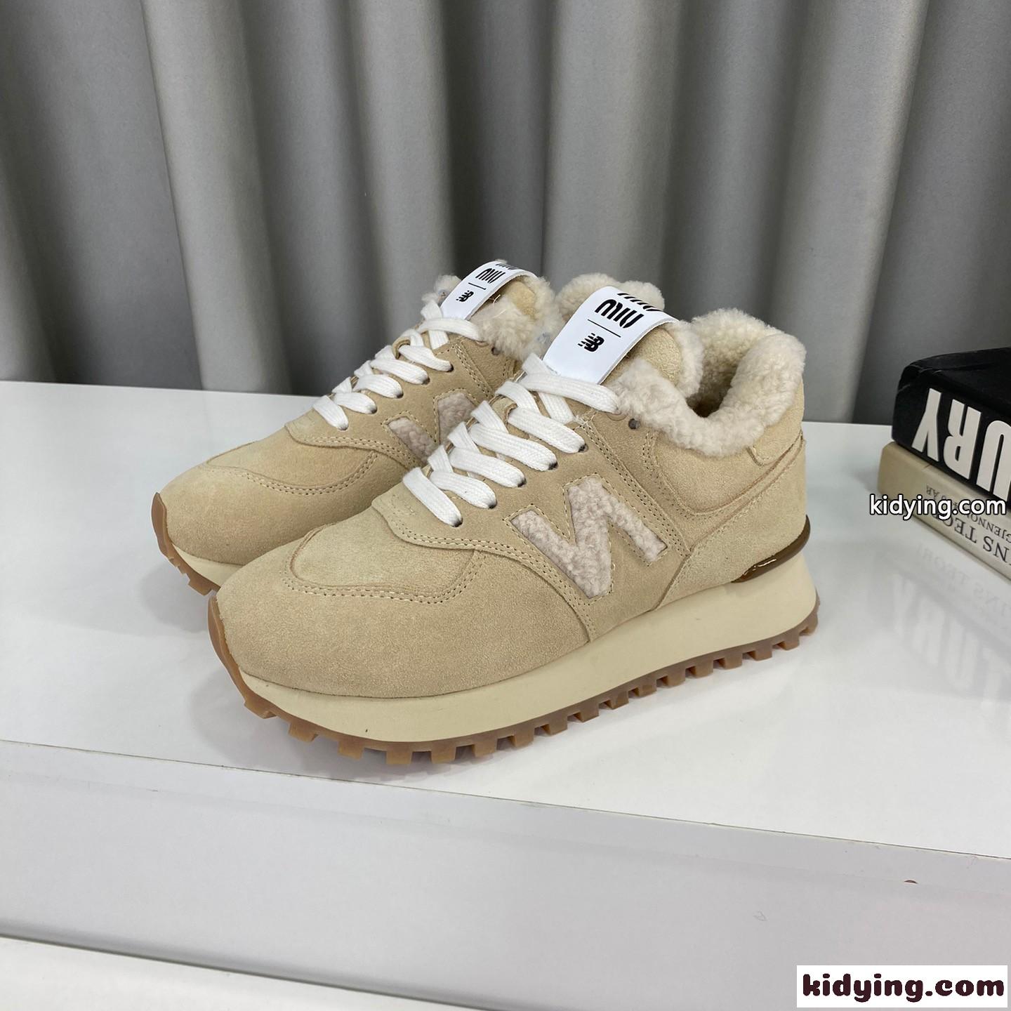 New Balance x Miu Miu ボアスニーカー ミュウミュウ スニーカー コピー レディース-2