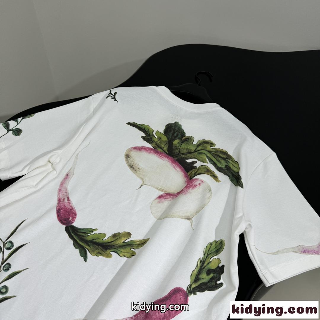 オーバーサイズフィット 半袖Tシャツ ロエベ Tシャツ コピー プリント-3