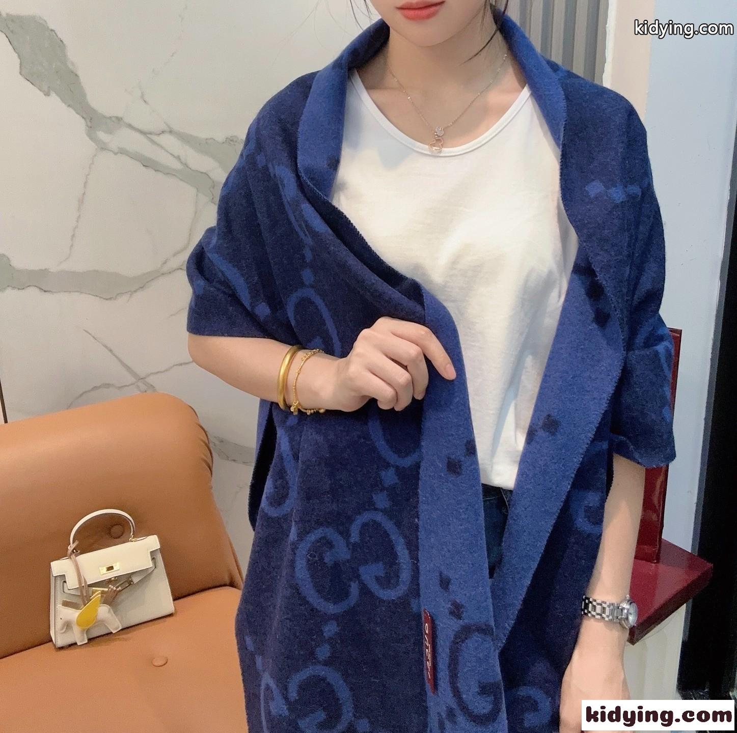 ジャンボGG リバーシブル ユニセックス グッチ スカーフ 偽物 カシミヤ マフラー-1