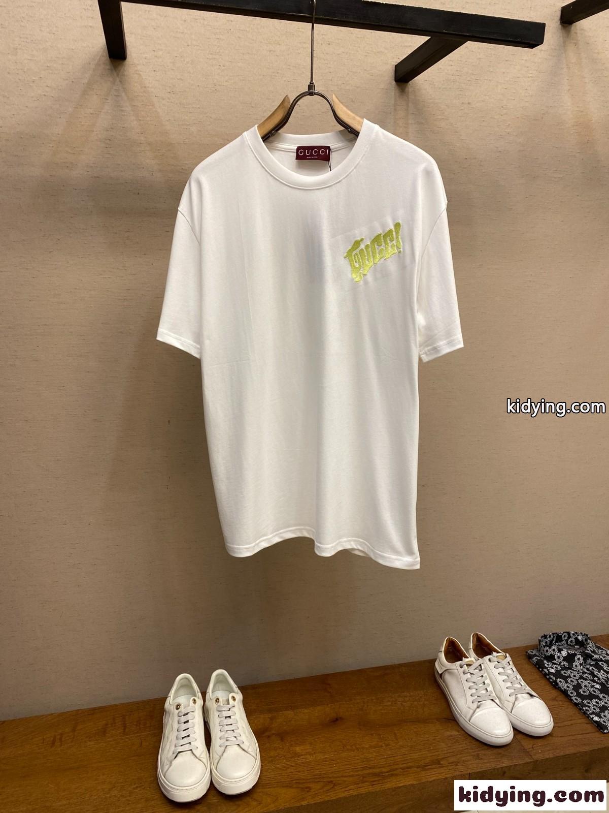 カジュアル おしゃれ ロゴ入り コットン 半袖Tシャツ グッチ Tシャツ 偽物 ホワイト-0