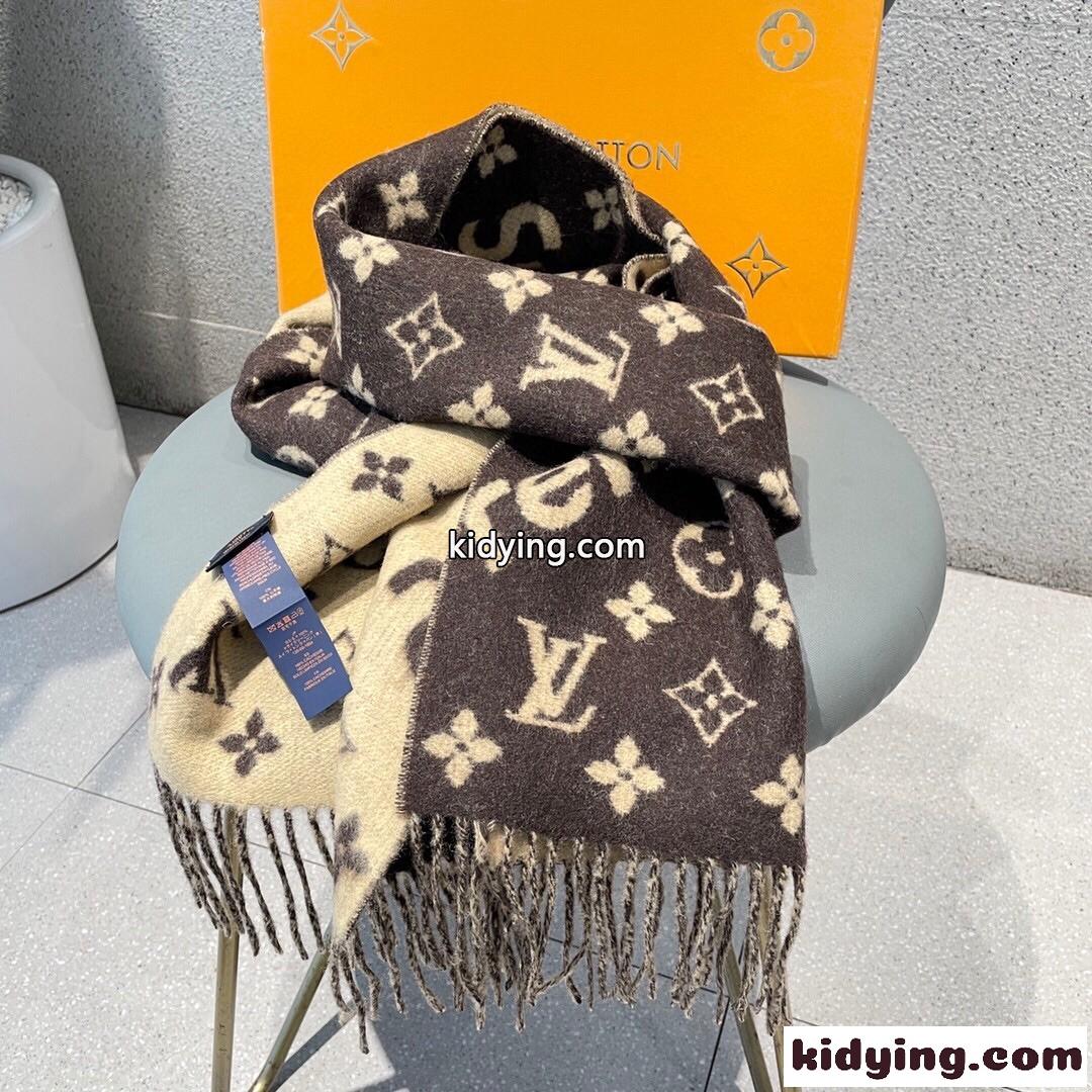 大人気 Supreme×LouisVuitton モノグラム マフラー 偽物 カシミヤ-4