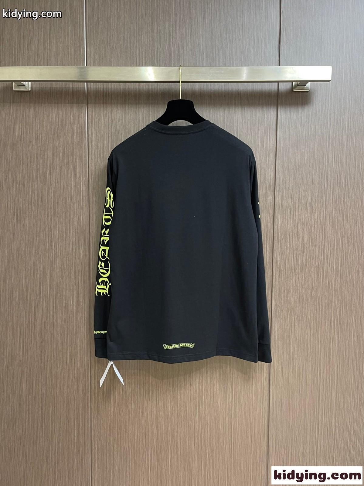カジュアル プリント 長袖Tシャツ クロムハーツ Tシャツ 偽物 ブラック-0
