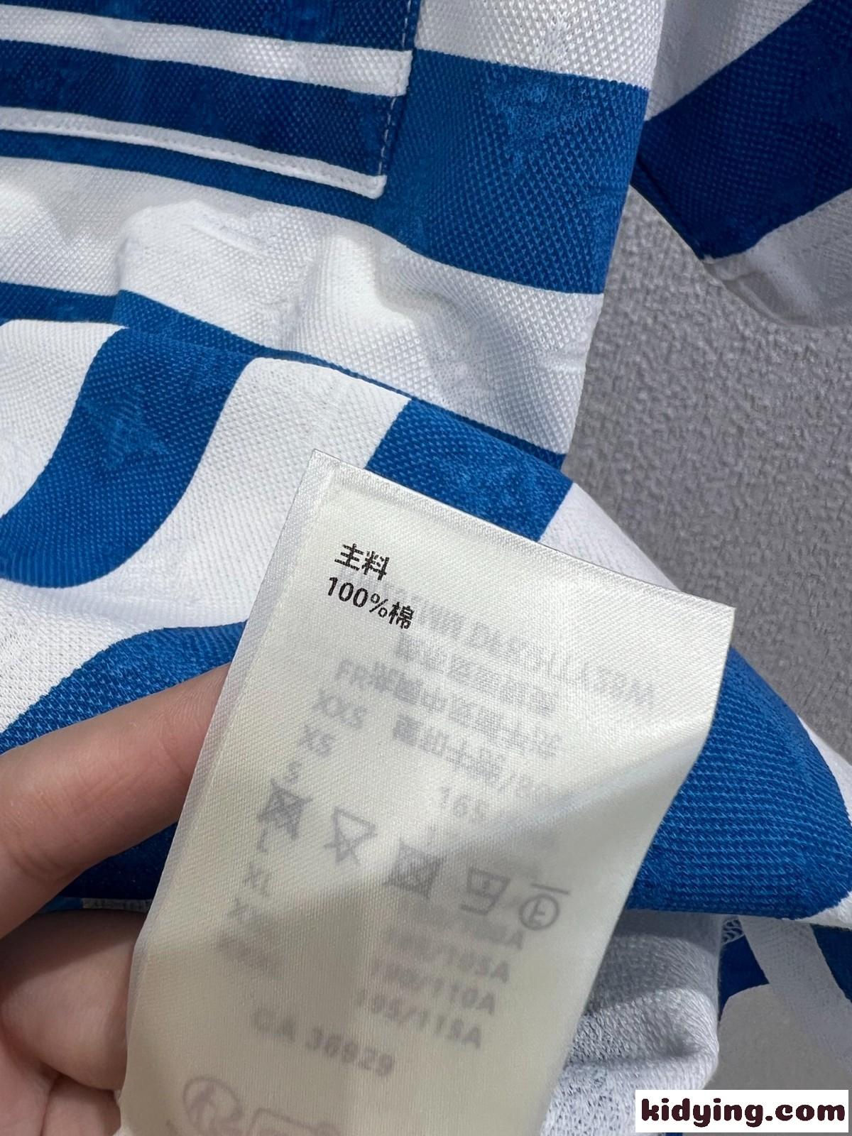 モノグラムストライプポロシャツ ルイ・ヴィトン Tシャツ コピー コットン-3