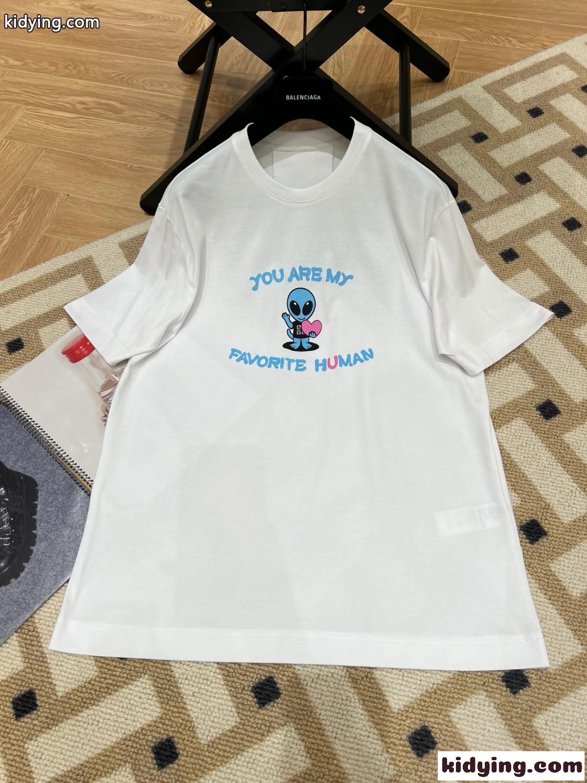 可愛い オーバーサイズ プリント 着心地いい クルーネック ジバンシィ Tシャツ コピー 半袖 春夏 人気 トップス-1