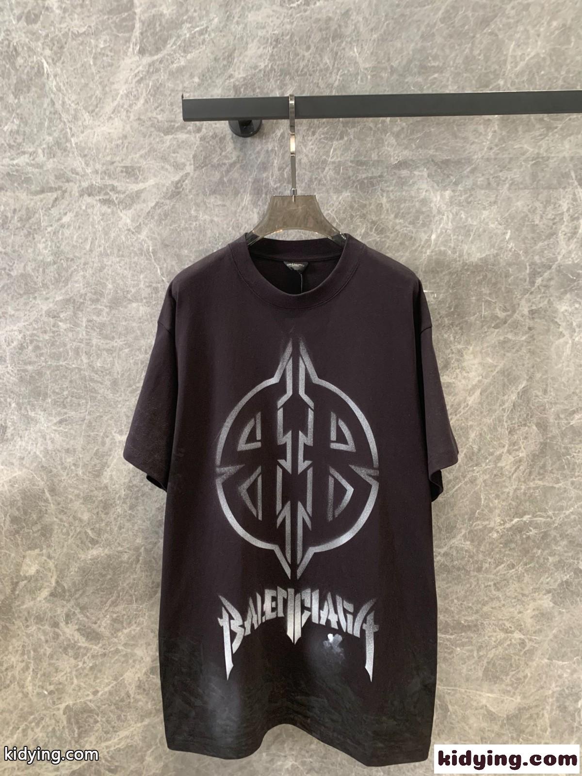 オーバーサイズ プリント半袖Tシャツ バレンシアガ Tシャツ コピー ユニセックス-0