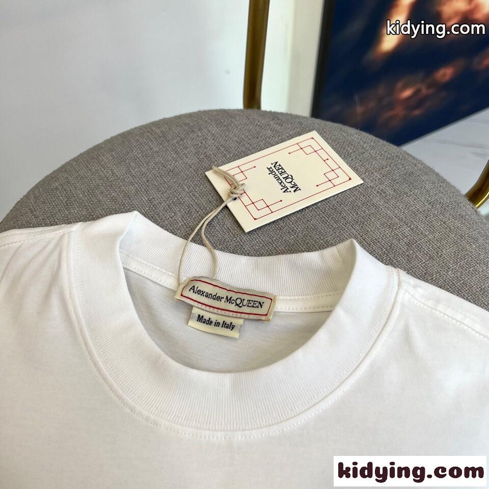ソラライズド スカル Tシャツ アレキサンダー・マックイーン Tシャツ コピー メンズ ホワイト-2
