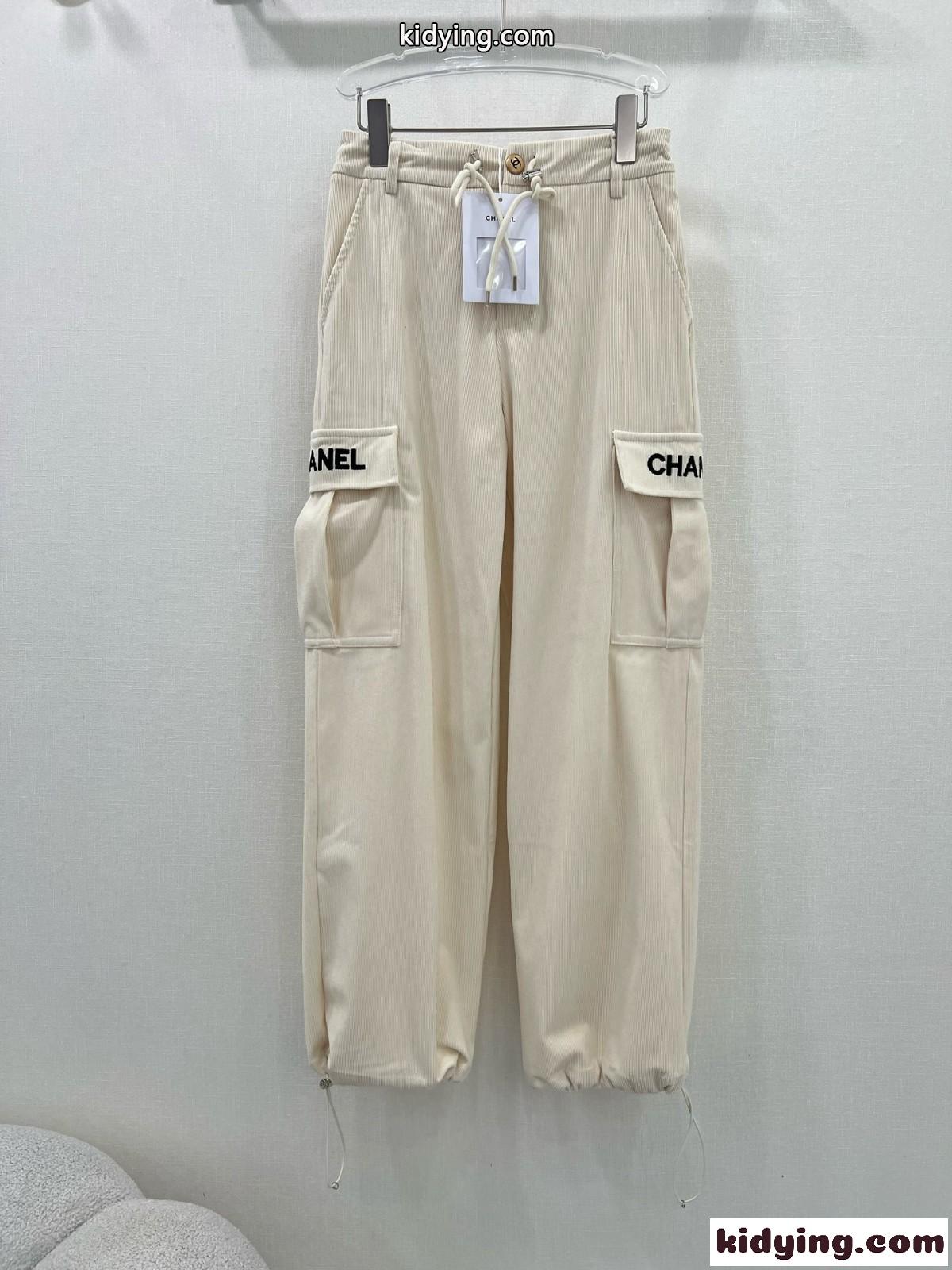 カジュアル ゆったり コーデュロイ ズボン シャネル パンツ コピー レディース-0