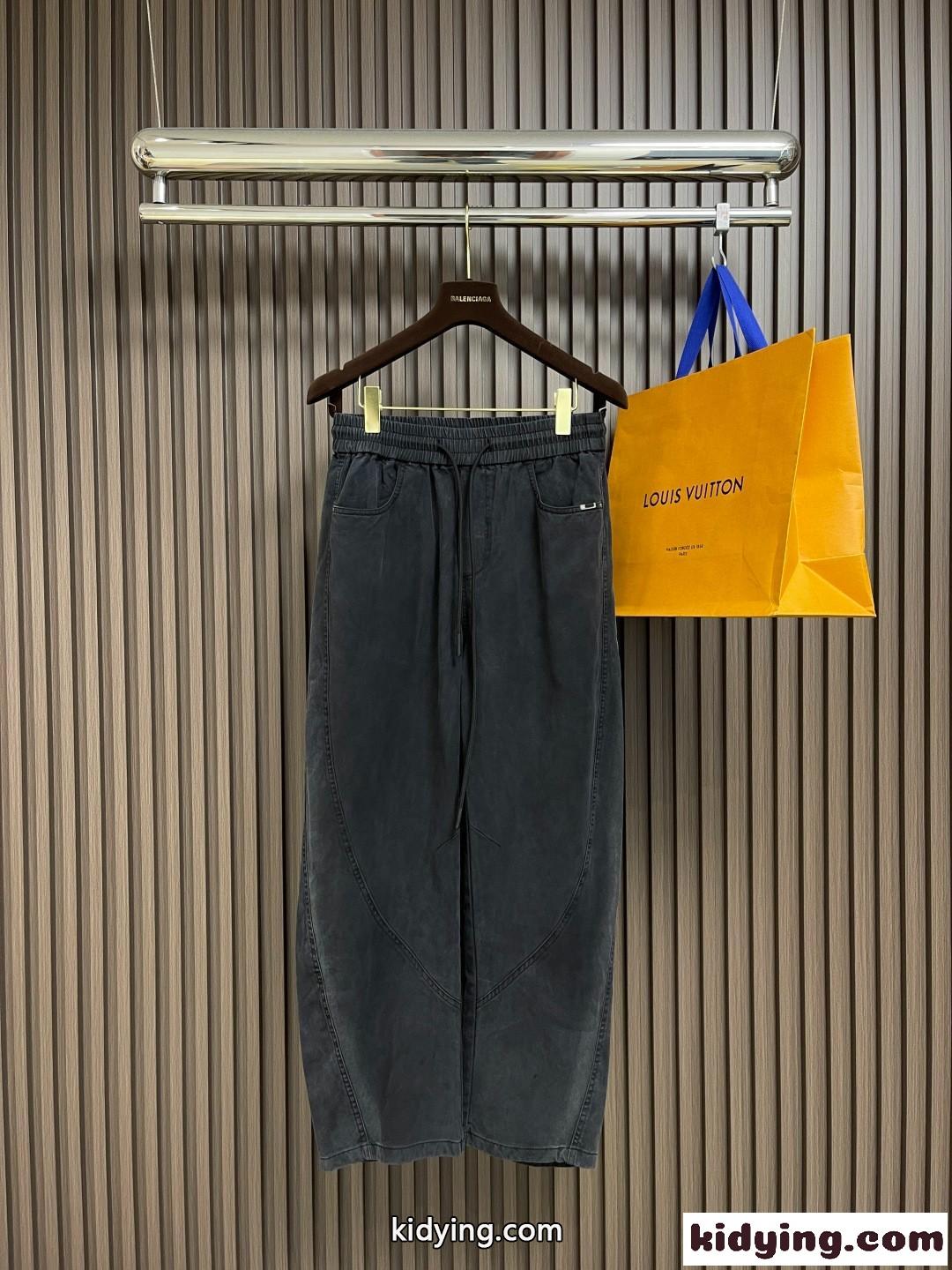 カジュアル 快適 ゆったり ロングパンツ バレンシアガ パンツ コピー メンズ ブラック-1