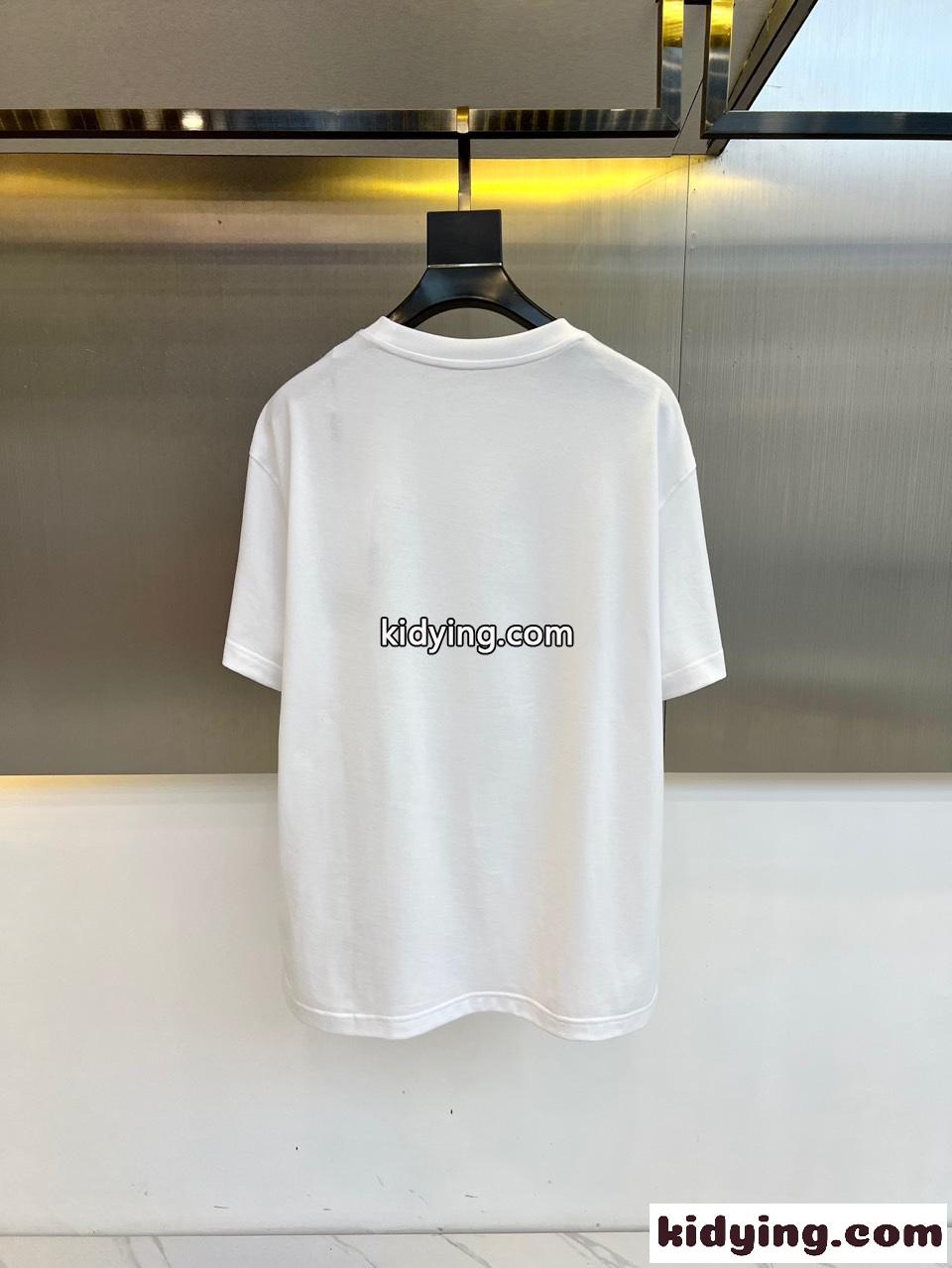 シンプル 刺繍入り アルマーニ Tシャツ コピー クルーネック ホワイト-3
