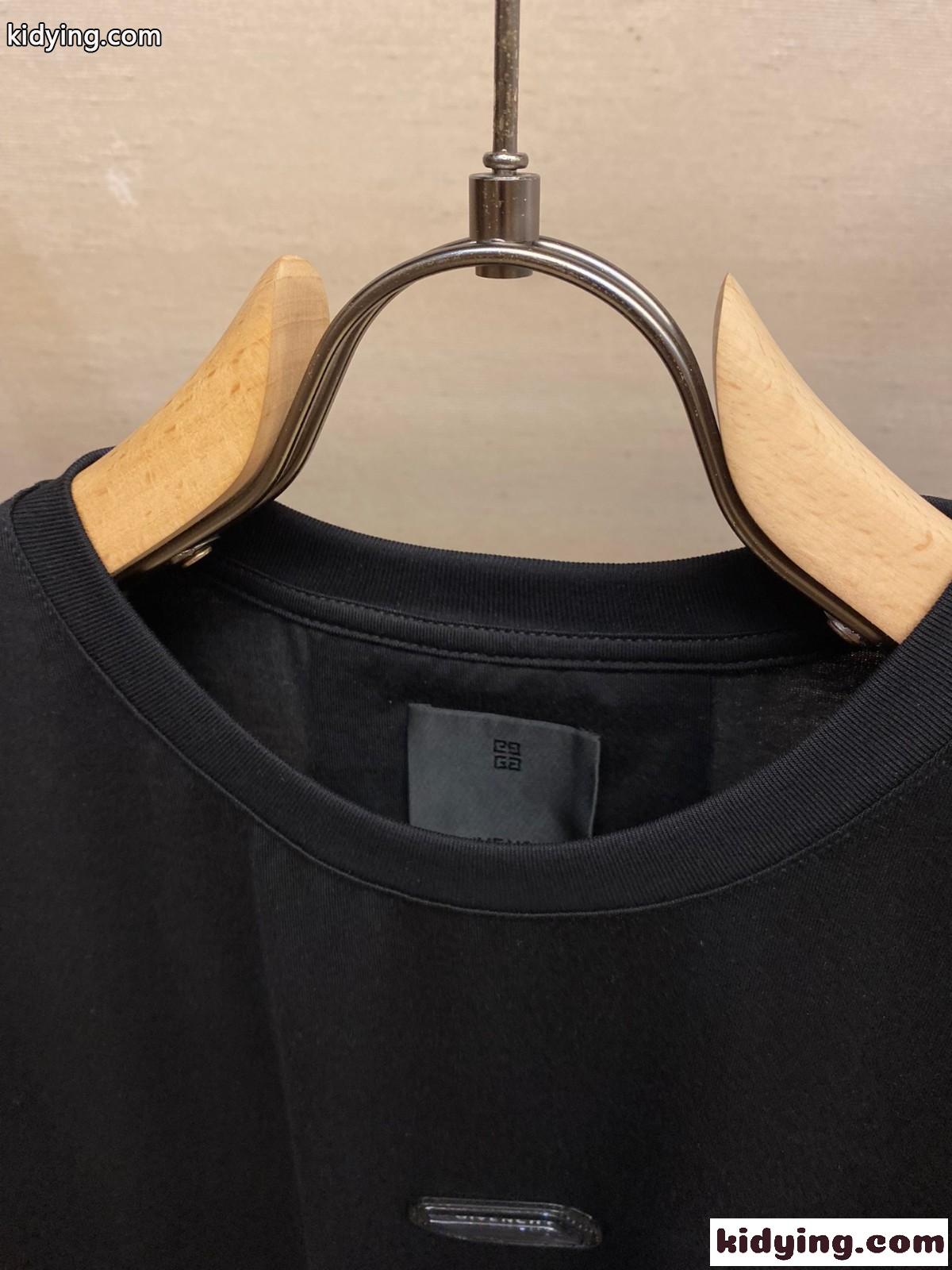 シンプル 着回し クルーネック コットンジャージー ジバンシィ Tシャツ コピー 半袖 ブラック-1
