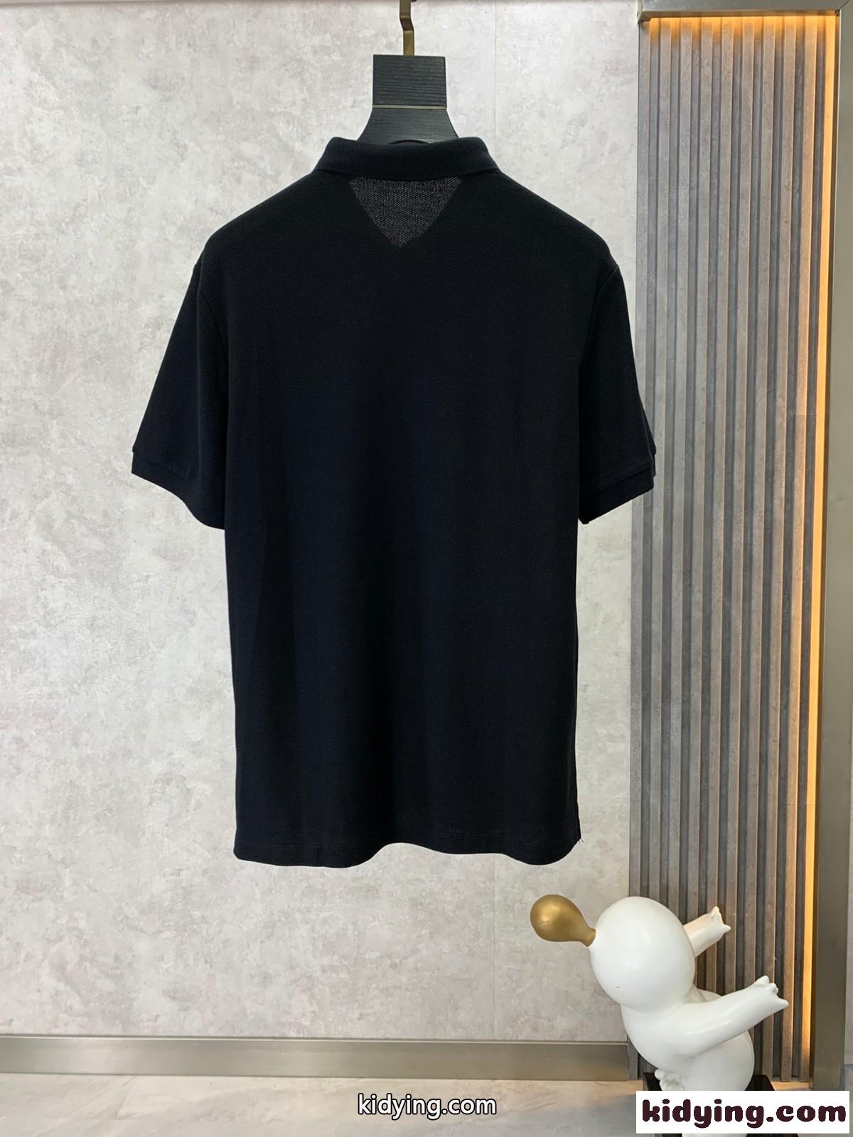 コットンピケ エンブロイダリー ポロシャツ ドルチェ&ガッバーナ Tシャツ コピー ブラック-0