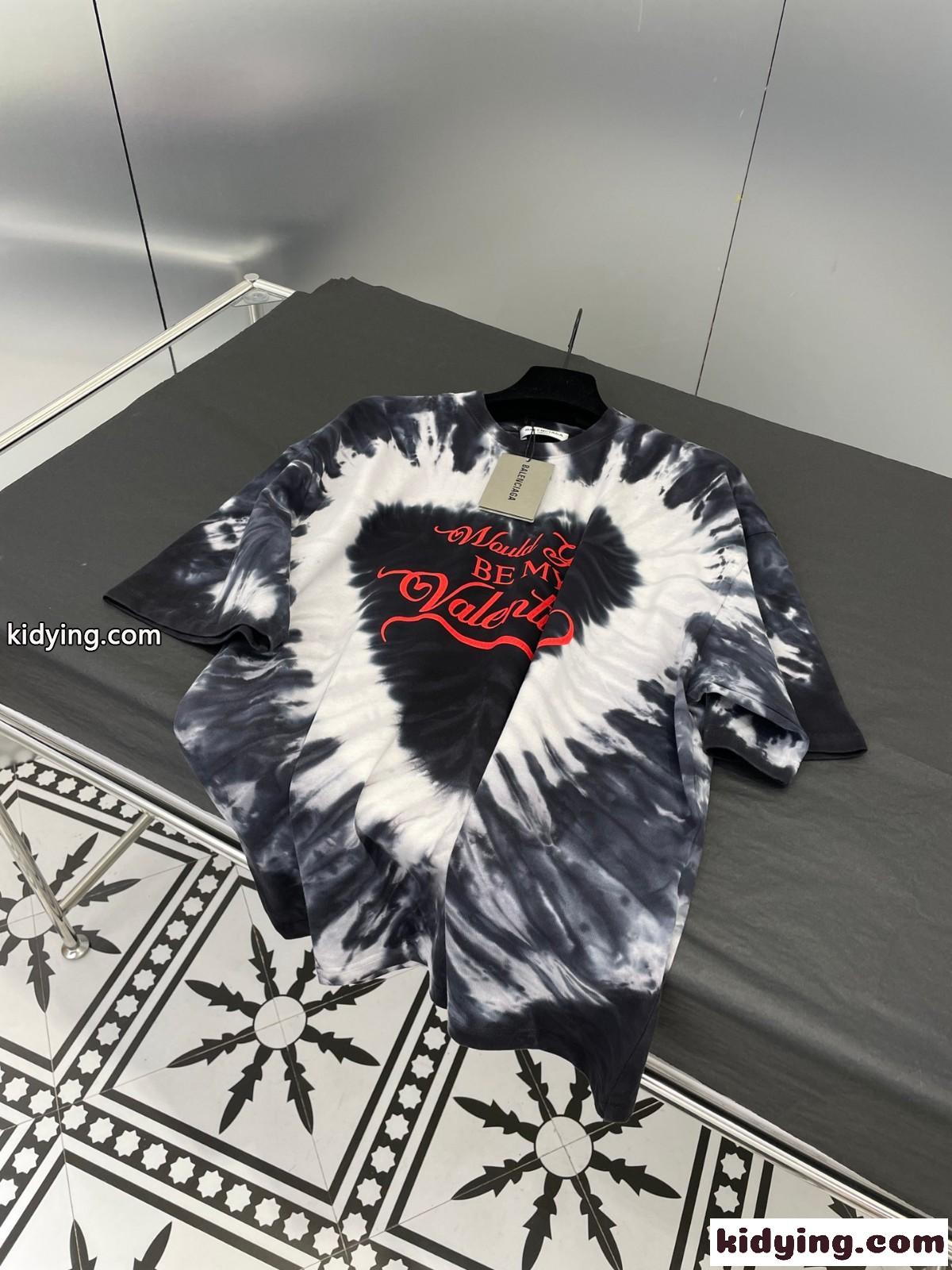 タイダイ プリント 個性的 ゆったり レディース メンズ バレンシアガ 半袖tシャツ コピー カジュアル 存在感アップ-3