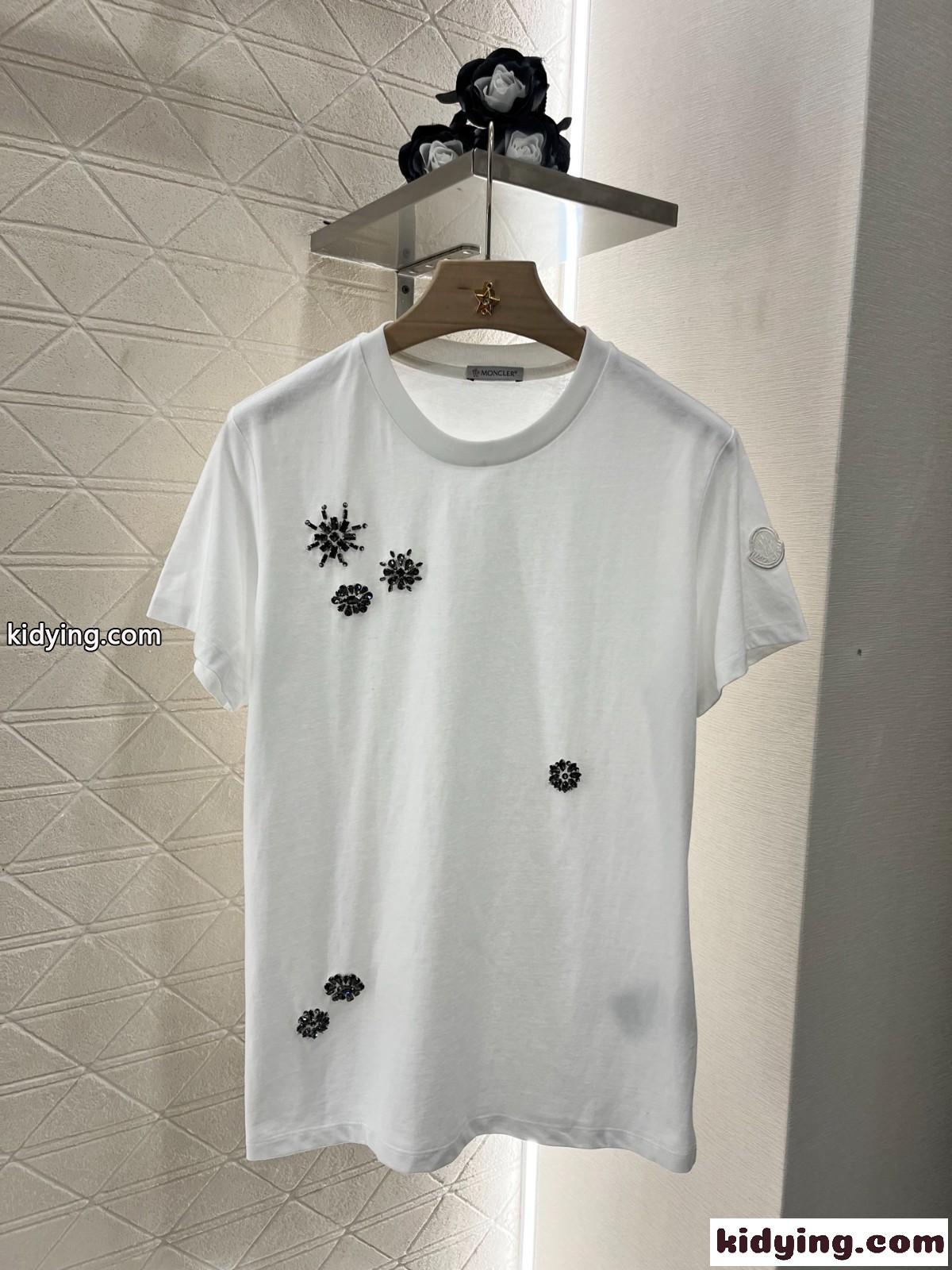 カジュアル コットン 半袖Tシャツ モンクレール Tシャツ スーパーコピー ホワイト-0