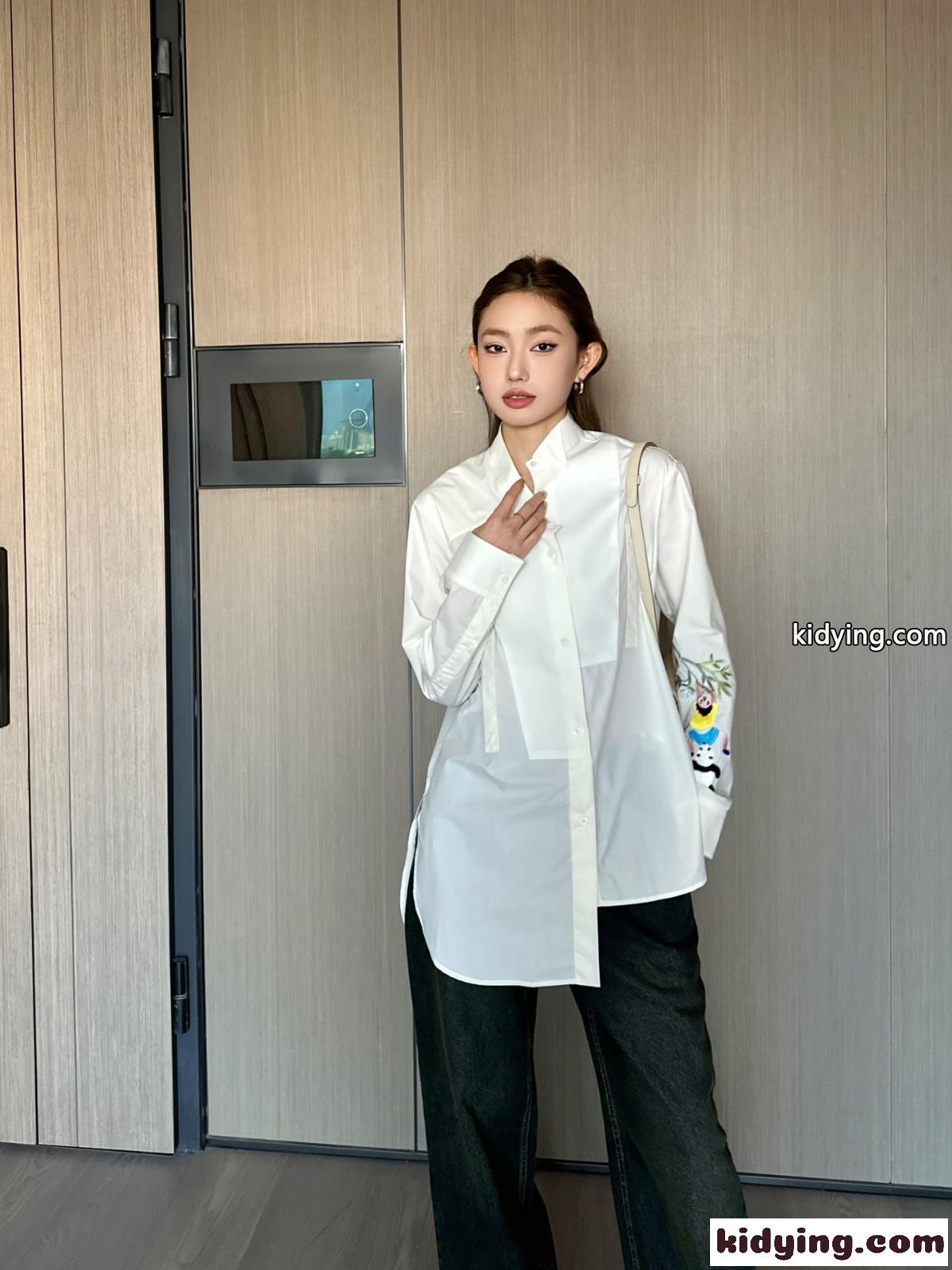 LOEWE x Suna Fujita アシンメトリー シャツ ロエベ シャツ コピー レディース-4