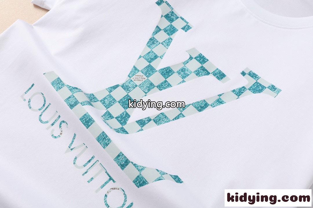 シンプル ロゴ プリント クルーネック ルイ・ヴィトン tシャツ コピー 半袖 柔らかい 快適 トップス-3