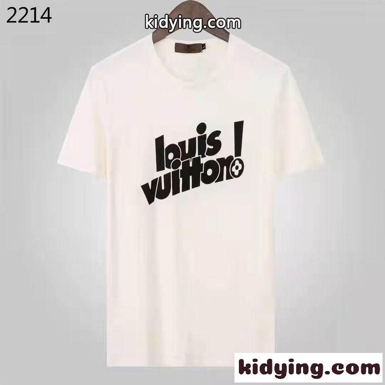 ベーシック 定番 ロゴ おしゃれ ルイ・ヴィトン Tシャツ コピー 夏 快適 通気 柔らかい クルーネック トップス 半袖-3