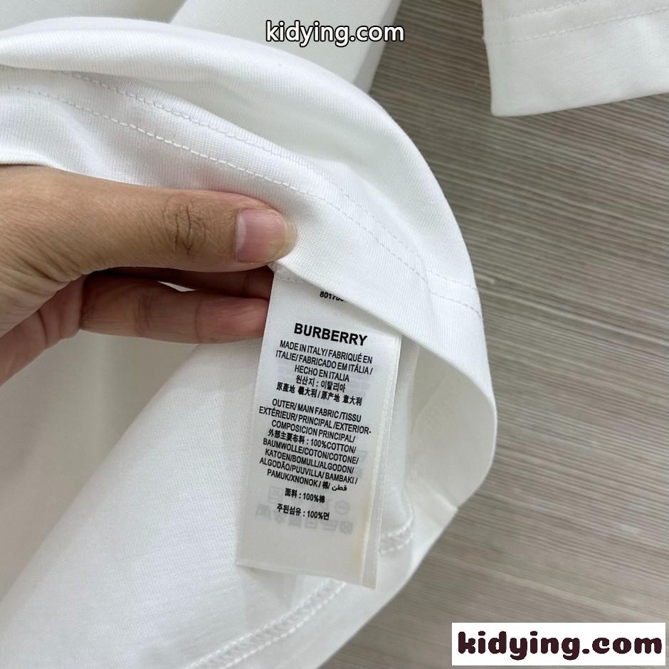チェック ナイトスタンプ コットンTシャツ バーバリー Tシャツ コピー ホワイト-3