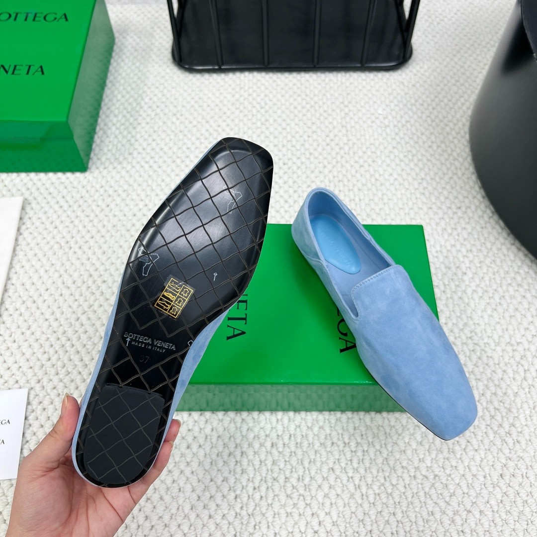 シンプル 上品 ボッテガ・ヴェネタ アダーモ スリッパ スーパーコピー フラットシューズ ブルー-3
