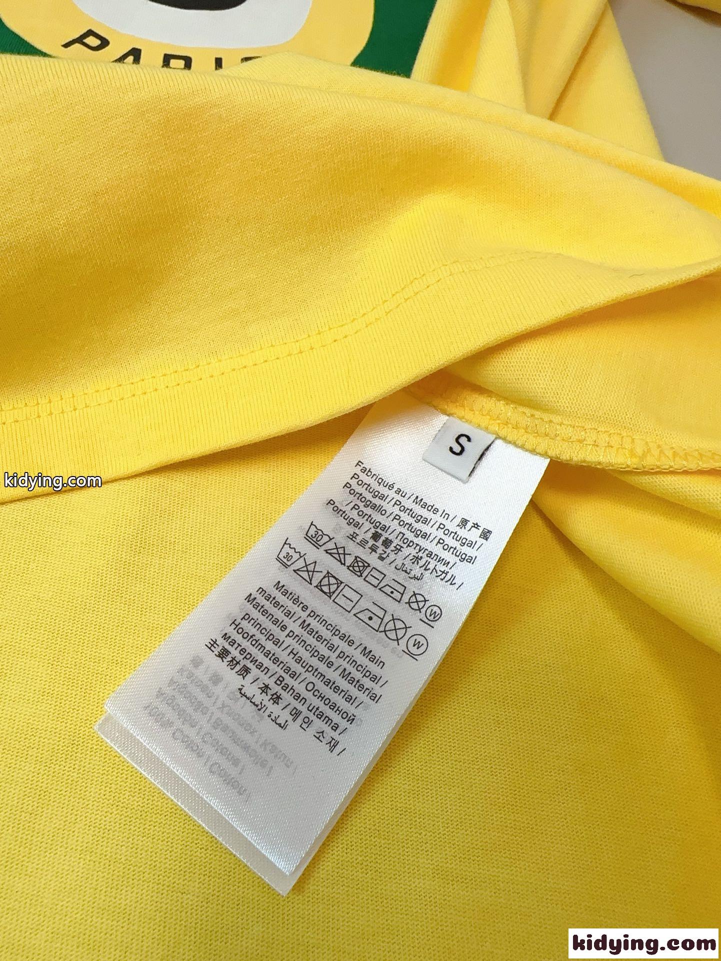 シンプル プリント コットン 半袖Tシャツ ケンゾー Tシャツ コピー イエロー-4