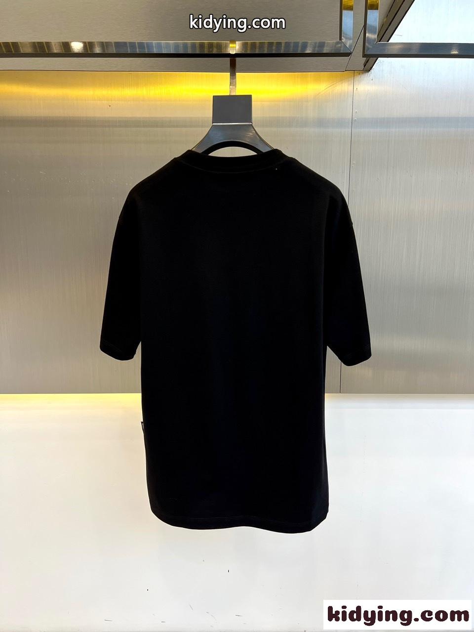 フィリッププレイン 半袖Tシャツ コピー カジュアル ゆったり クルーネック ブラック-4