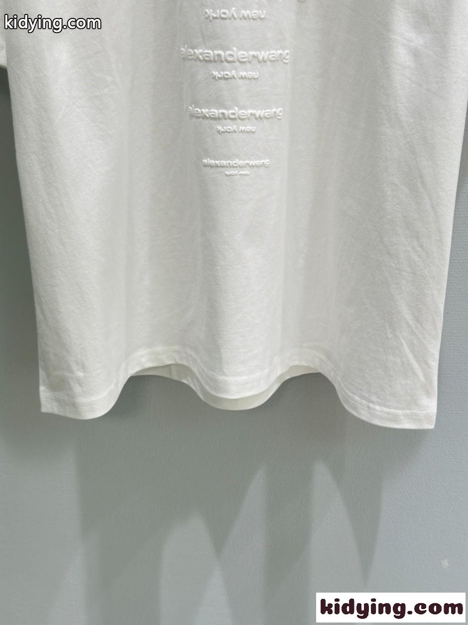 ユニセックス エンボスロゴ 半袖Tシャツ アレキサンダーワング Tシャツ コピー ホワイト-3