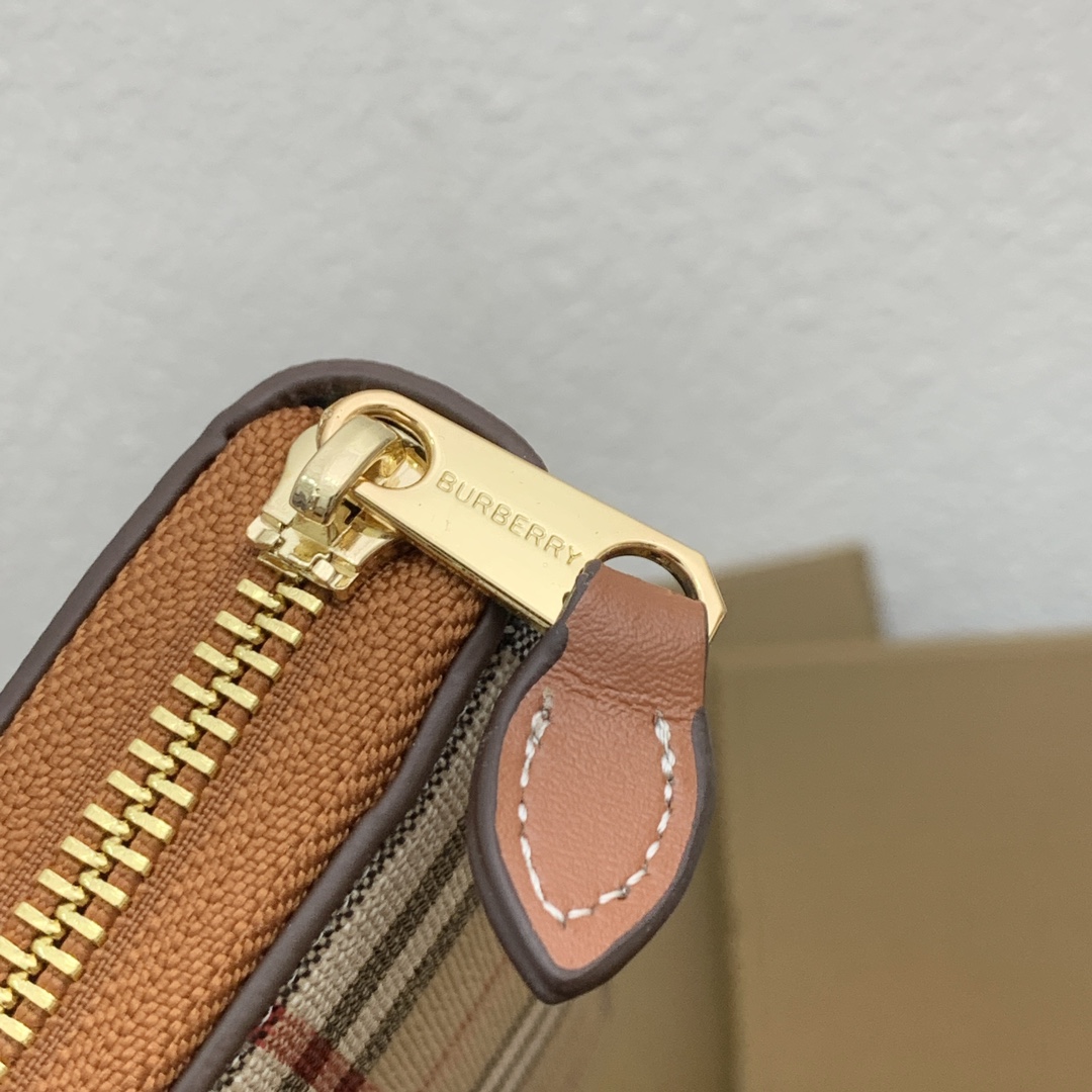 チェック ジップウォレット バーバリー 財布 コピー 長財布 ブラウン-0
