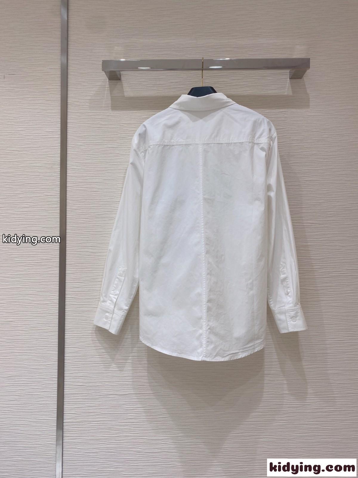 カジュアル おしゃれ 定番 合わせやすい ミュウミュウ シャツ コピー 長袖 レディース ファッション トップス ホワイト-3