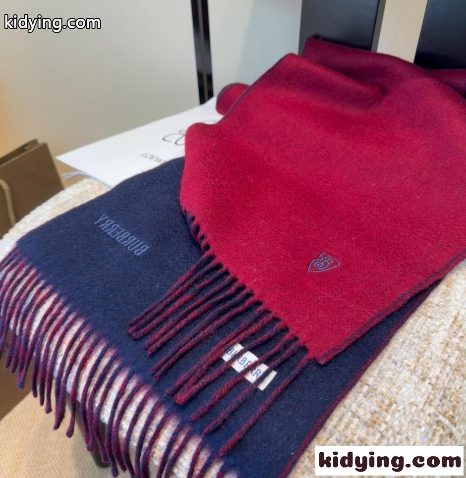 合わせやすい ロゴ刺繍 リバーシブル マフラー バーバリー スカーフ 偽物 ユニセックス-3