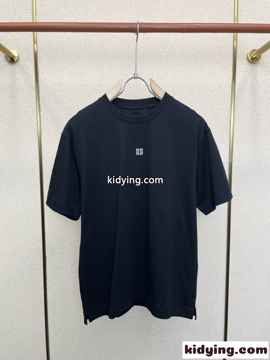 シンプル 洗練された ロゴ刺繍 ジバンシィ Tシャツ 偽物 クルーネック-2