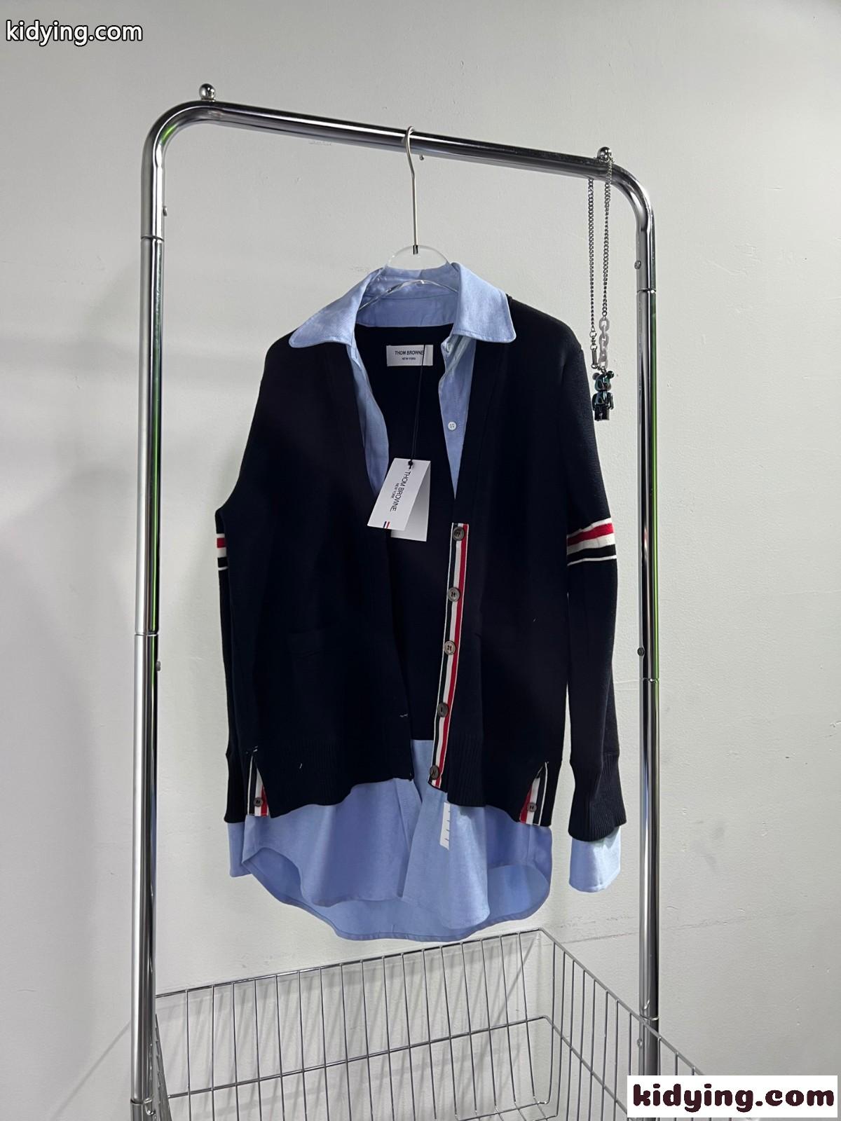 オックスフォード コンボ カーディガンシャツ トムブラウン カーディガン コピー 長袖-4