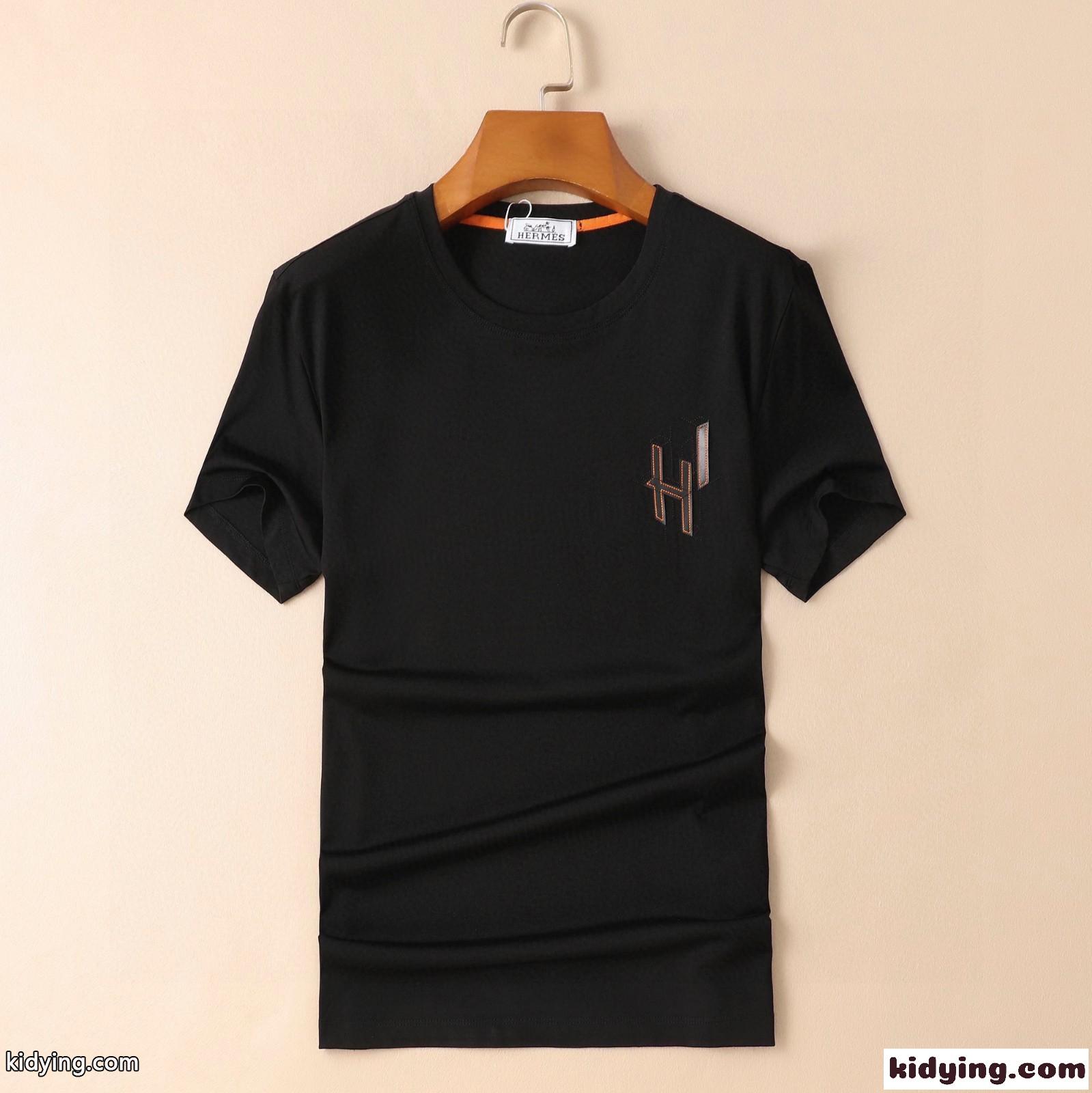 春夏 定番 合わせやすい エルメス 半袖tシャツ コピー ロゴ 快適 カジュアル おしゃれ トップス-2