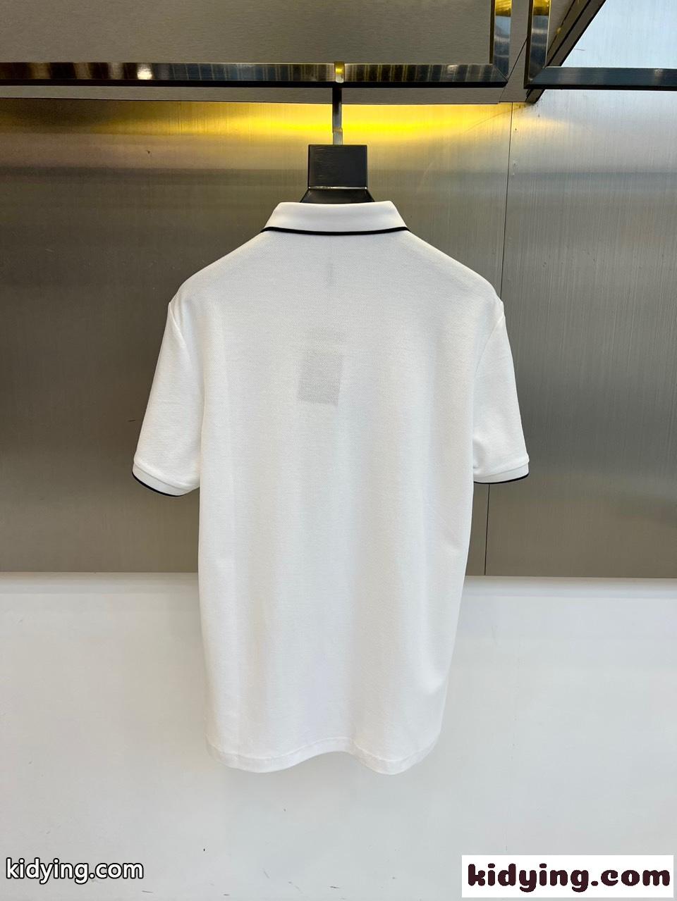 定番 カジュアル コットンピケ ポロシャツ アルマーニ Tシャツ 偽物 ホワイト-3