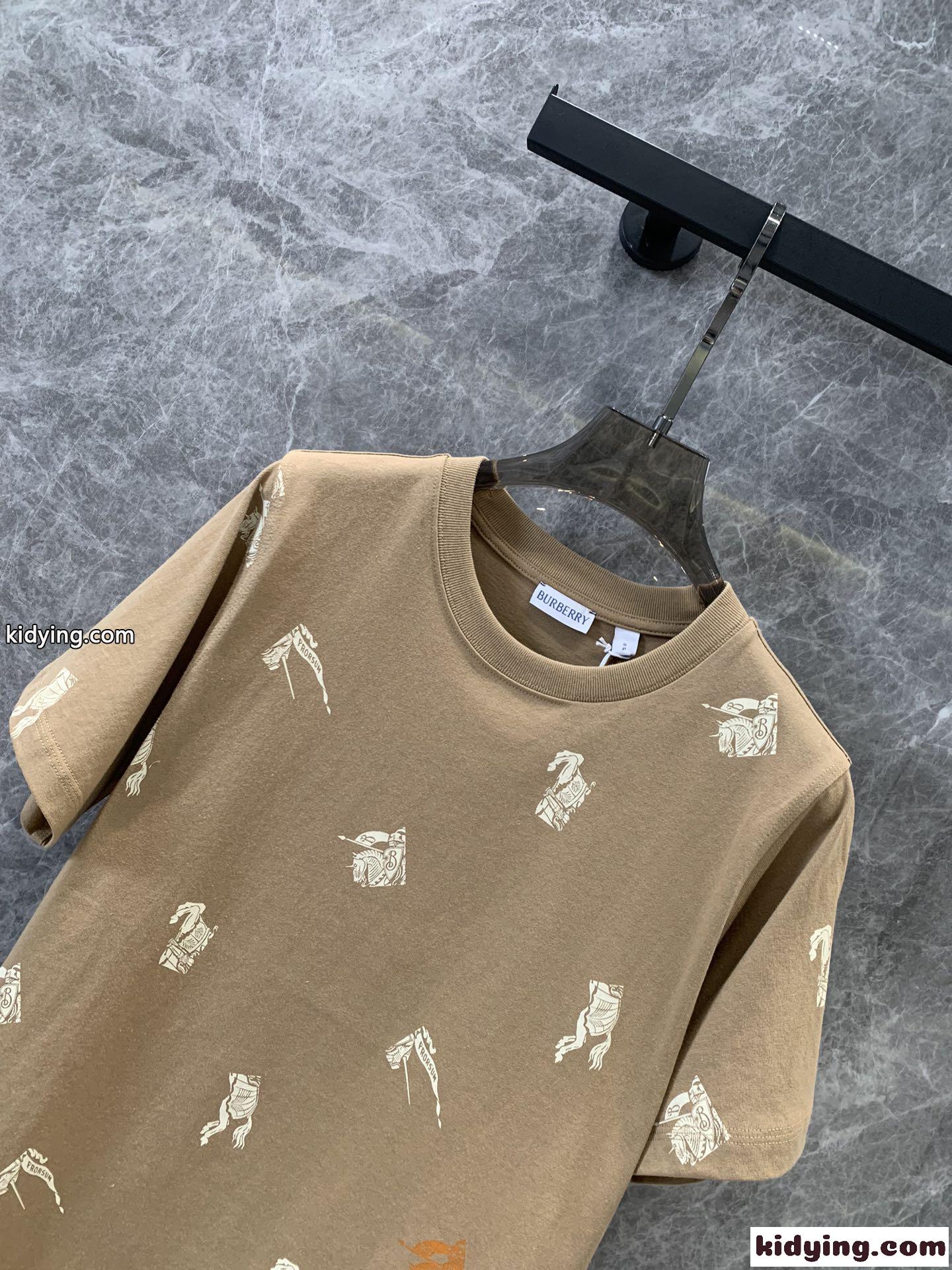 EKD コットンTシャツ バーバリー Tシャツ コピー 半袖 トップス カーキ-2