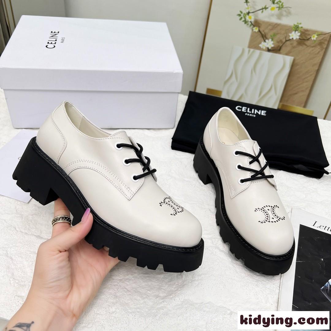 セリーヌ シューズ コピー レディース CELINE トリオンフ パンチング ローファー-0