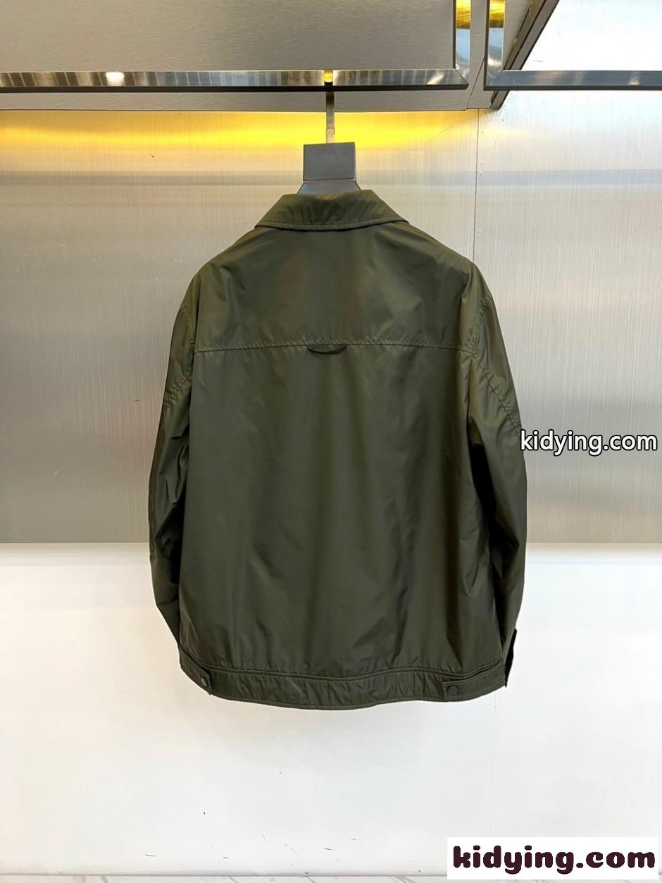 カジュアル 洗練された ジップアップブルゾン プラダ ジャケット 偽物 グリーン-4