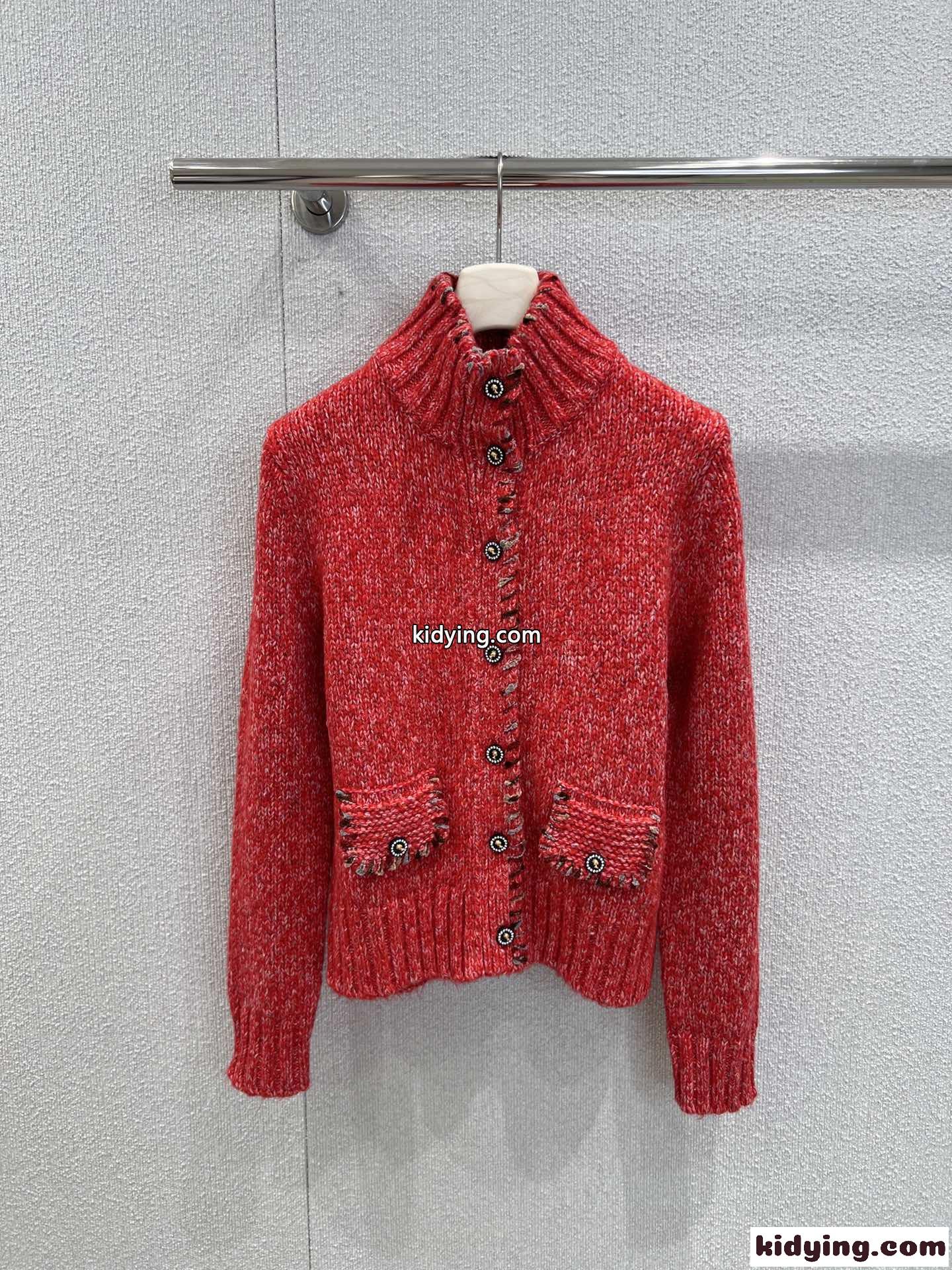 目を引く カシミヤ ニットカーディガン シャネル ニット コピー レッド-2