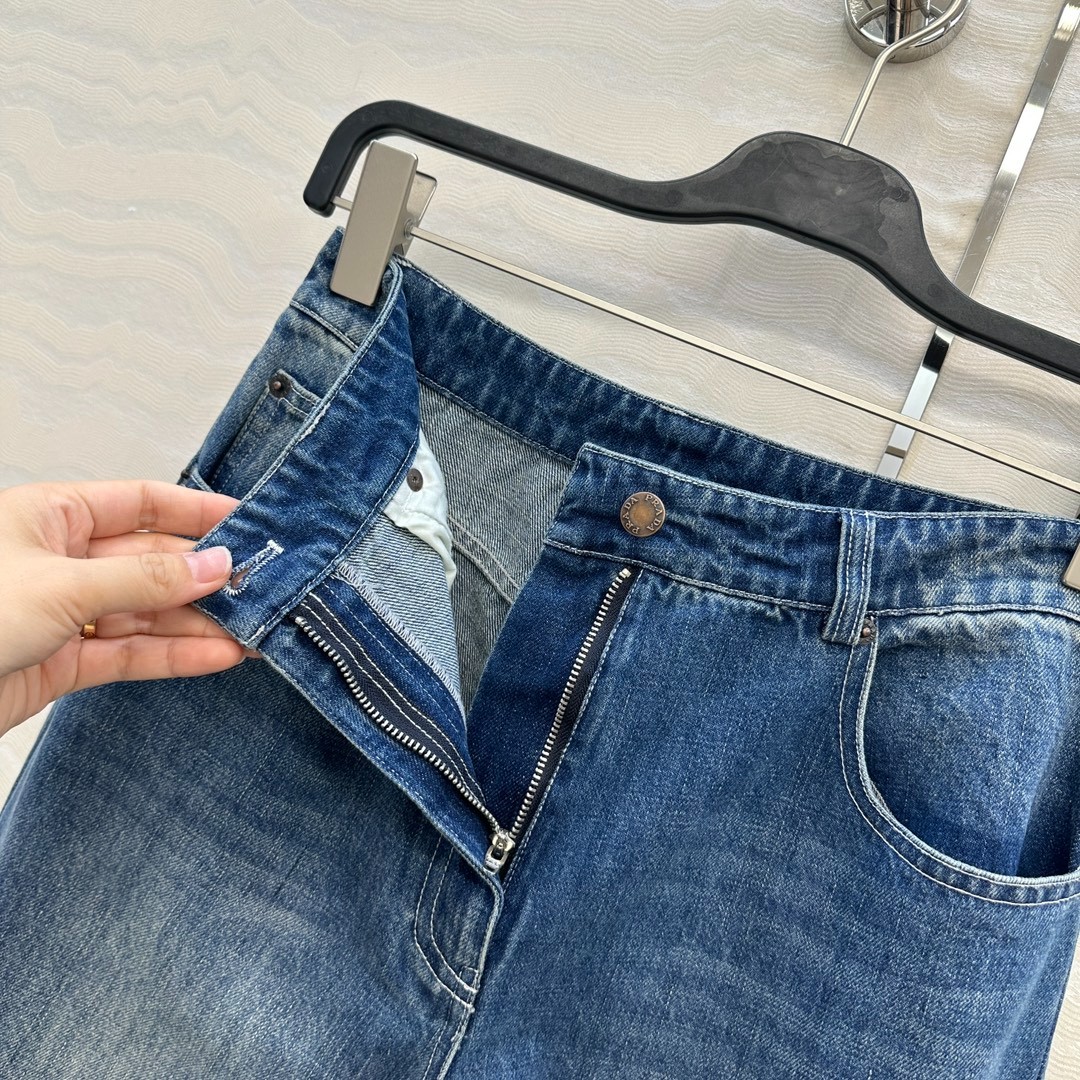 シンプル 合わせやすい デニムパンツ プラダ ジーンズ 偽物 レディース-0