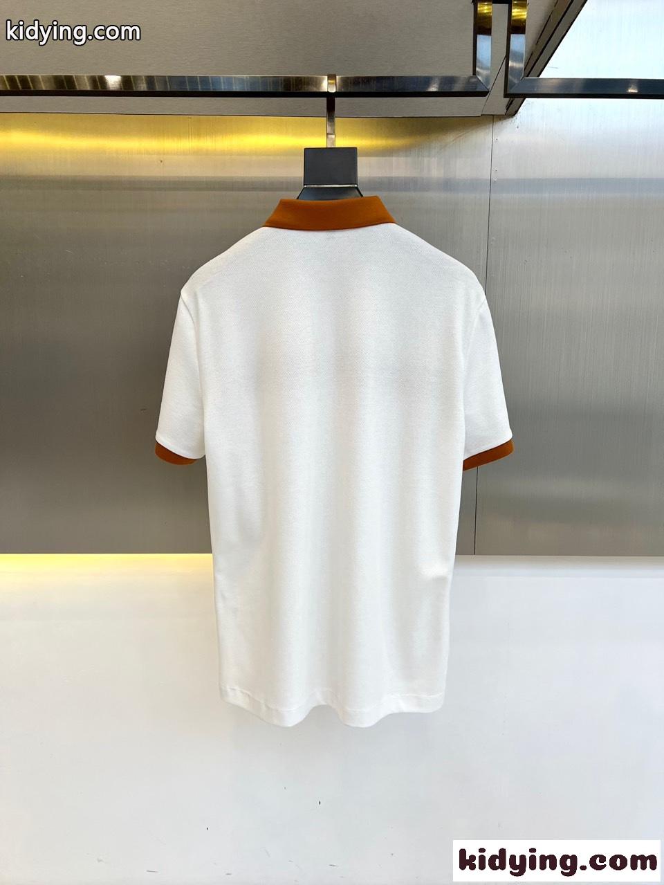 洗練された カジュアル コットンピケ ポロシャツ エルメネジルド・ゼニア Tシャツ 偽物 ホワイト-3